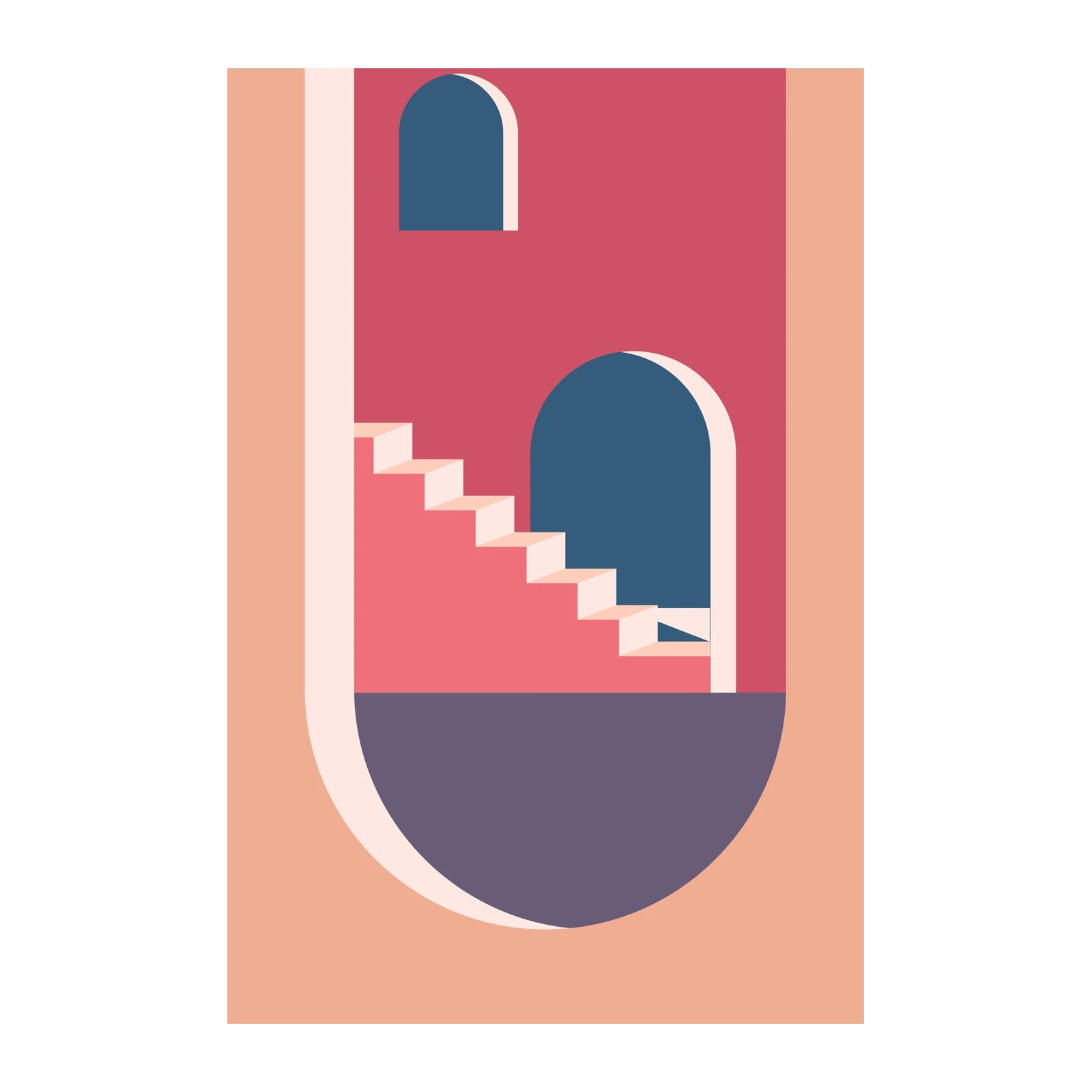 Abstract Archway & Stairs Wall Art