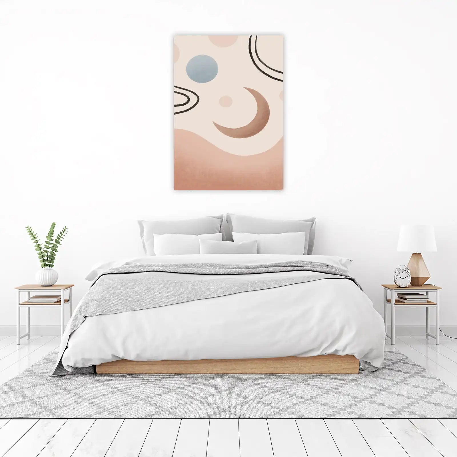 Boho Crescent Moon Abstract Wall Art