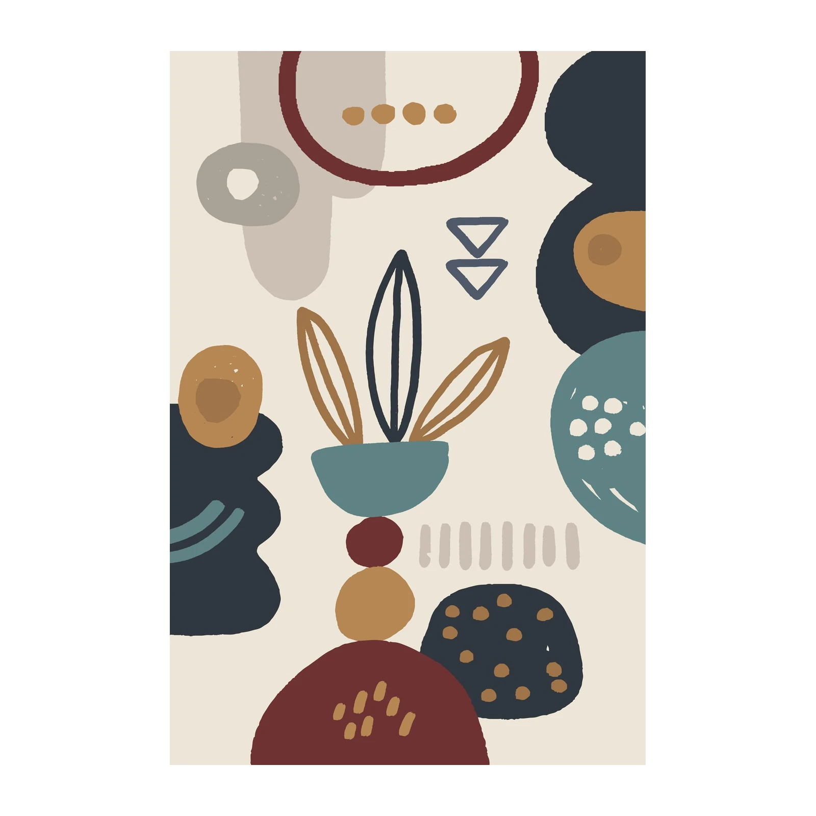 Modern Abstract Boho Botanical Wall Art