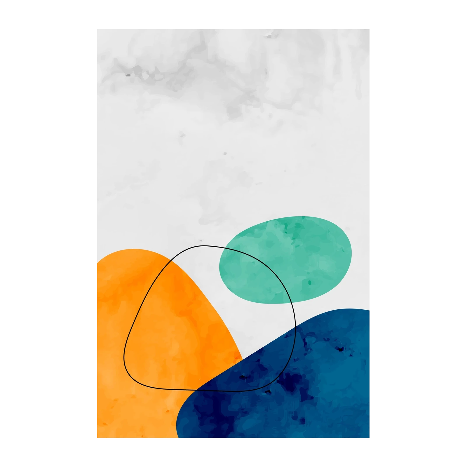 Abstract Geo Splash Orange Teal Wall Art