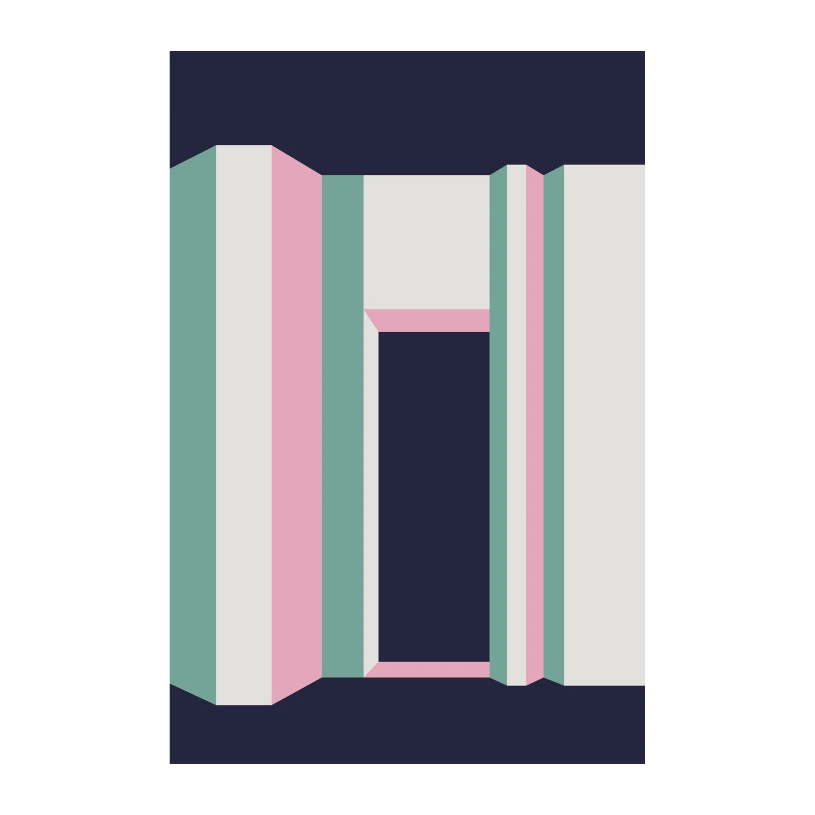 Geometric Doorway Minimalist Pastel Wall Art