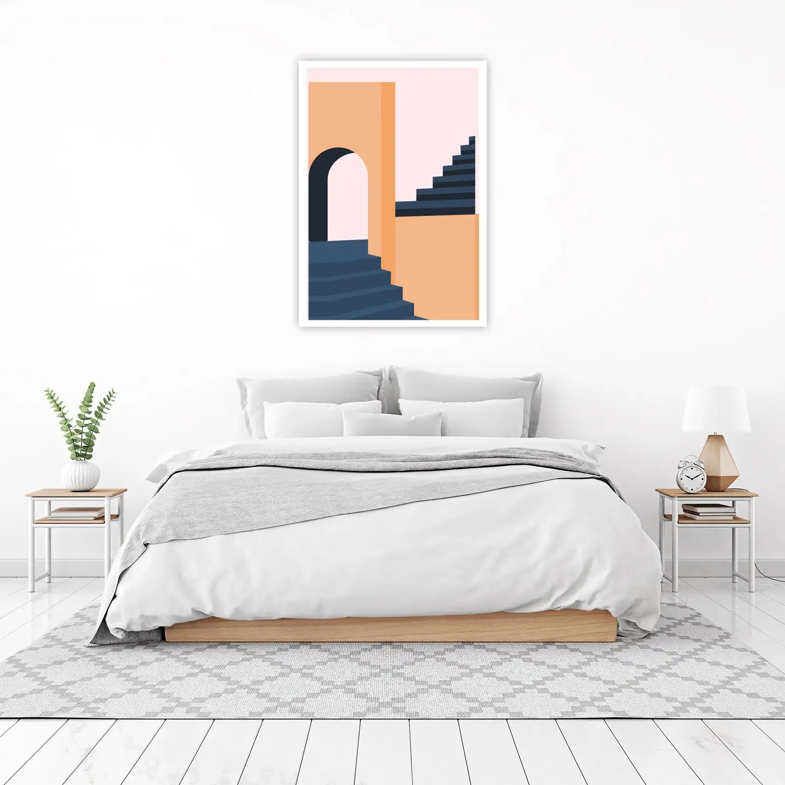 Modern Arch & Stairs Geometric Wall Art