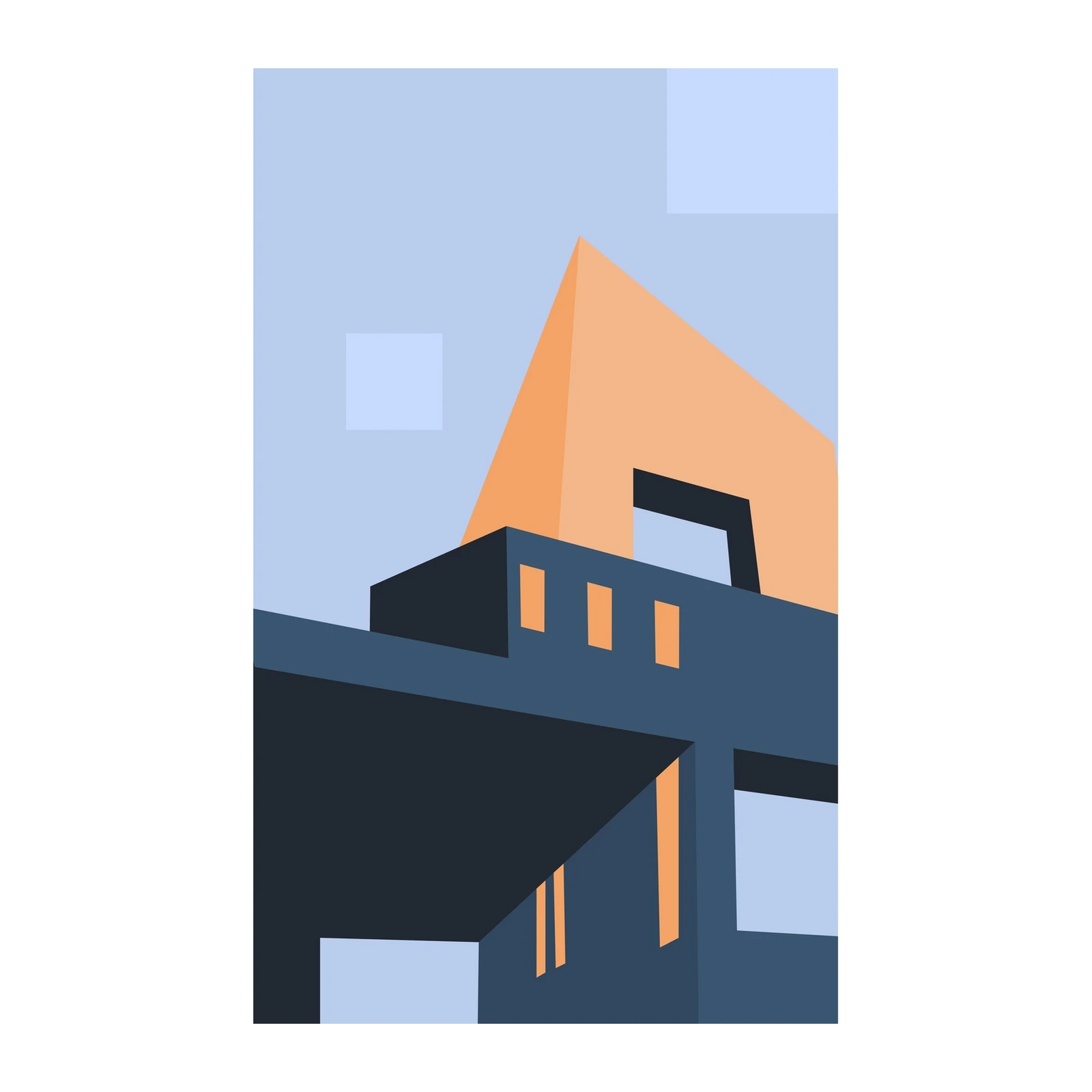 Modern Geometric Architecture Wall Art