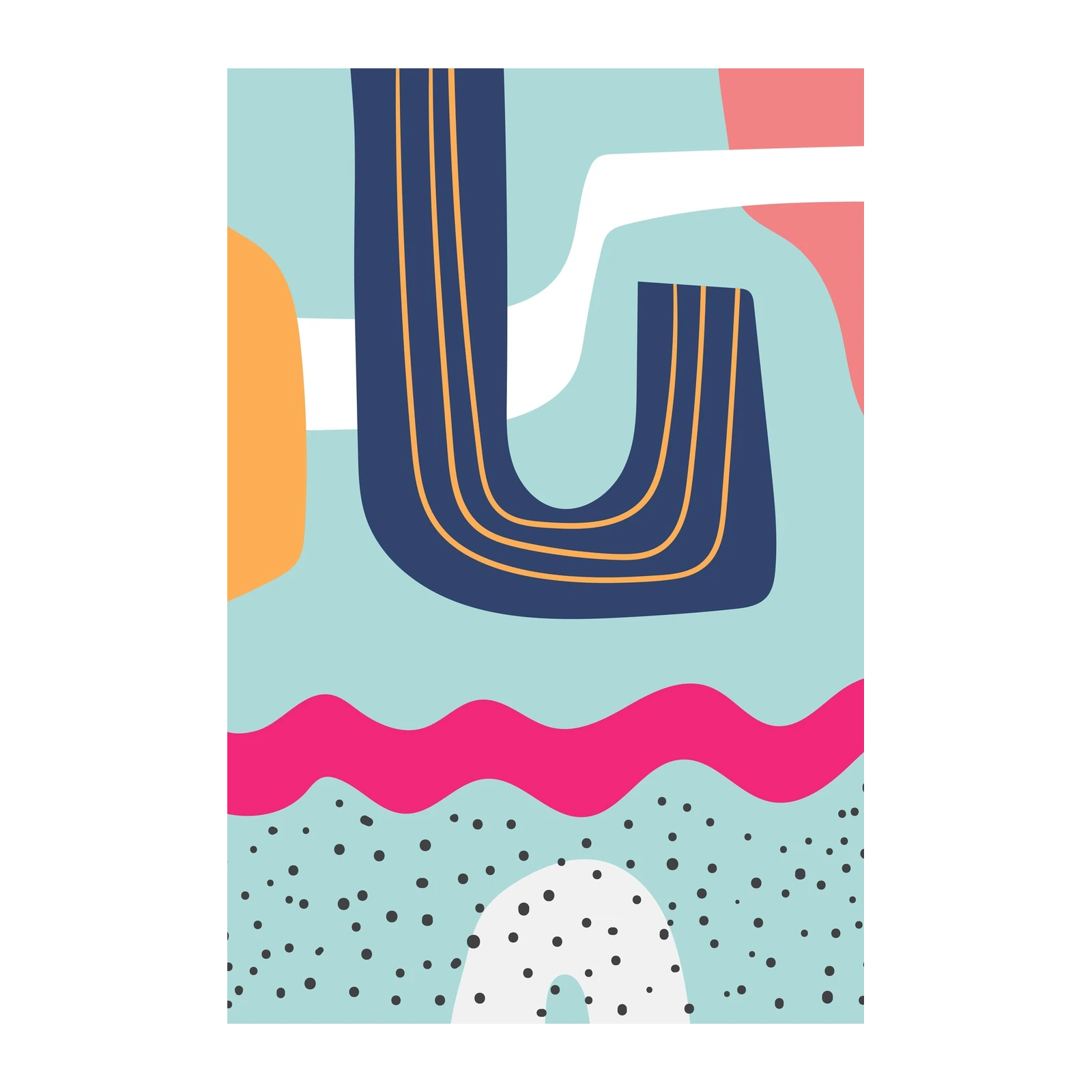 Abstract Waves & Shapes Wall Art