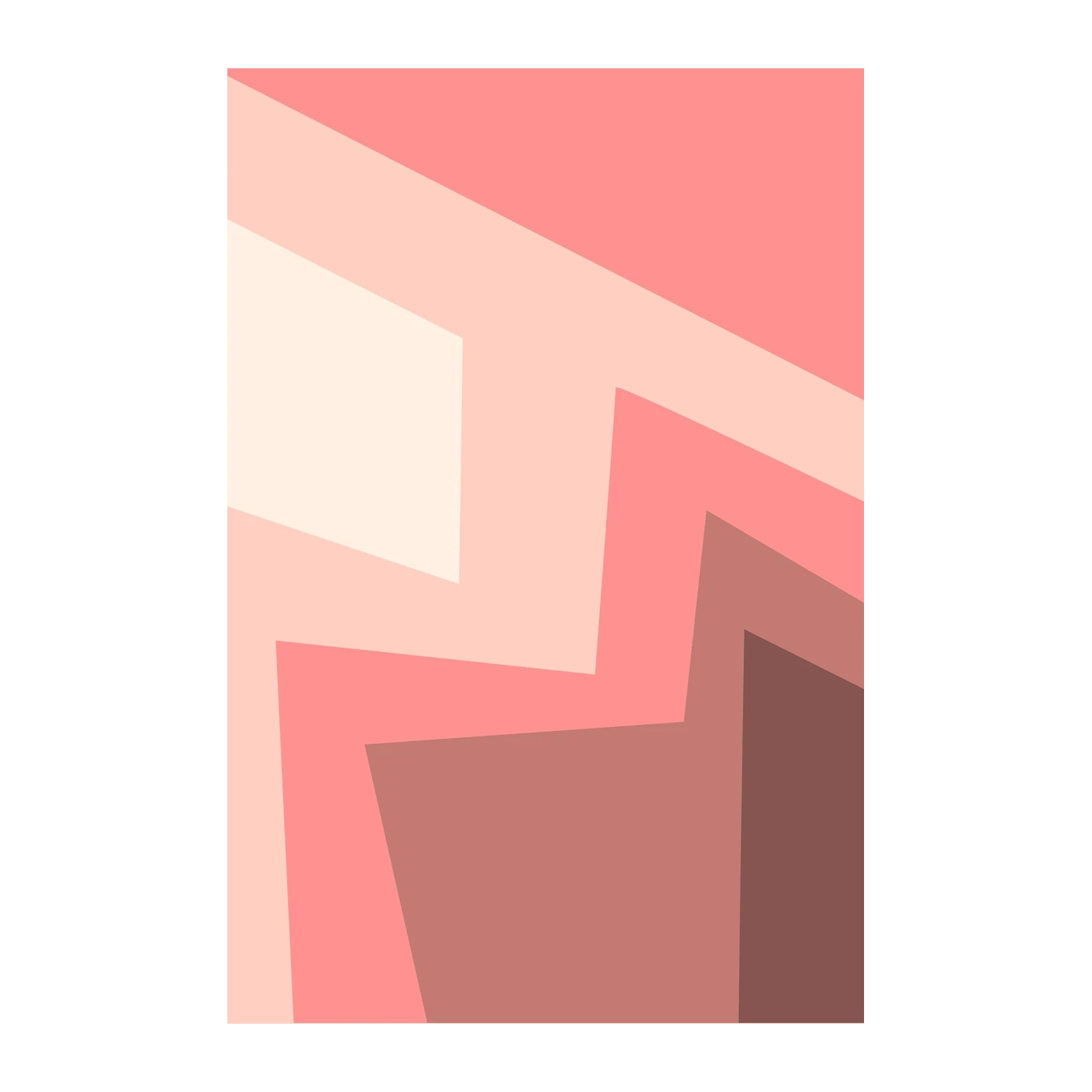 Soft Geometric Coral Blush Abstract Wall Art