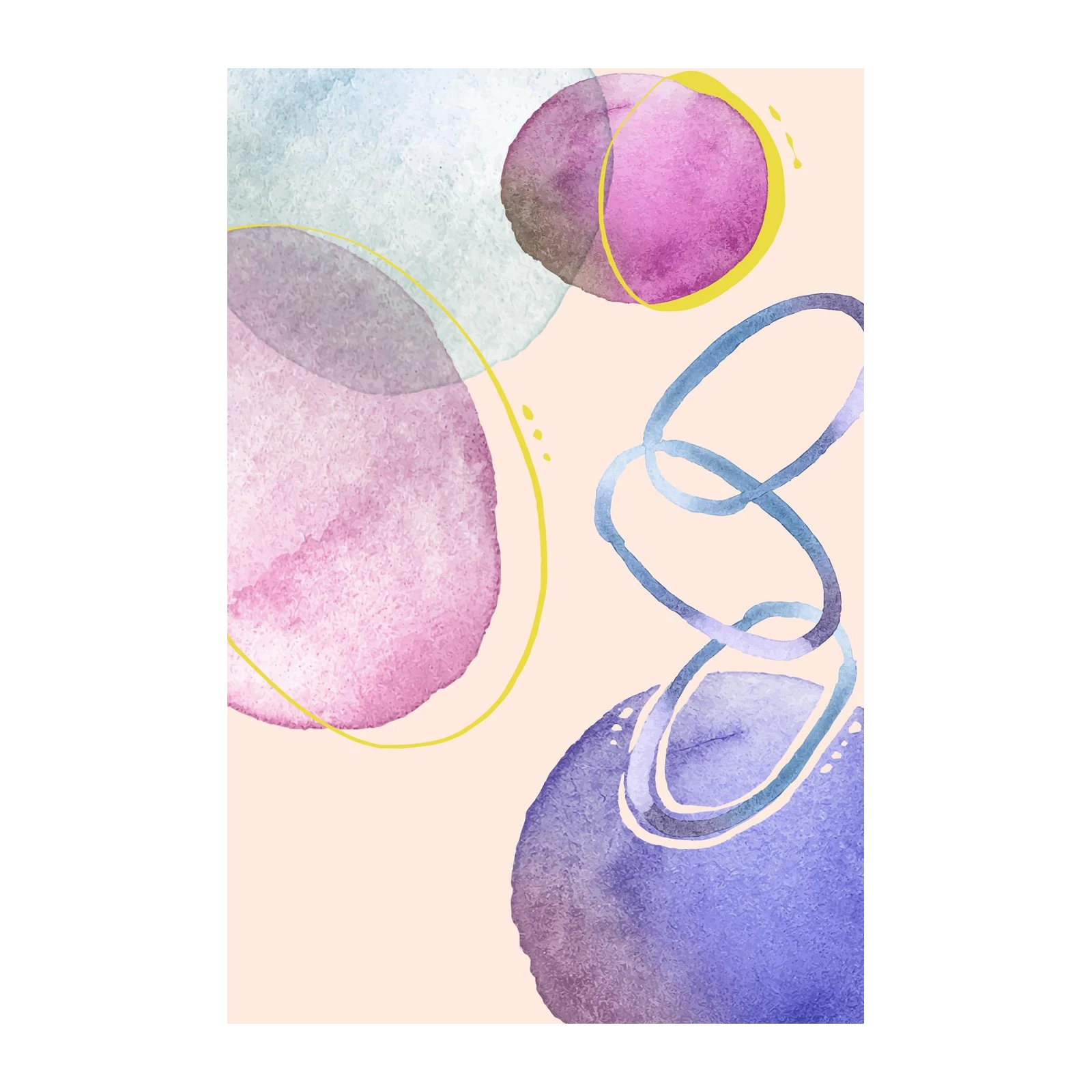 Abstract Watercolor Blob Art Wall Art