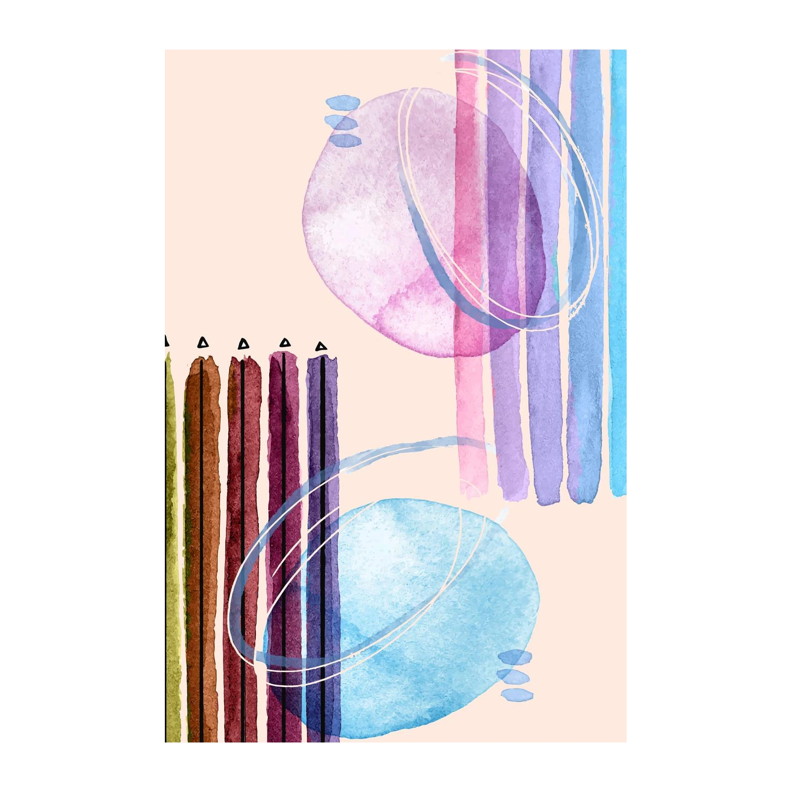 Abstract Watercolor Strokes Wall Art