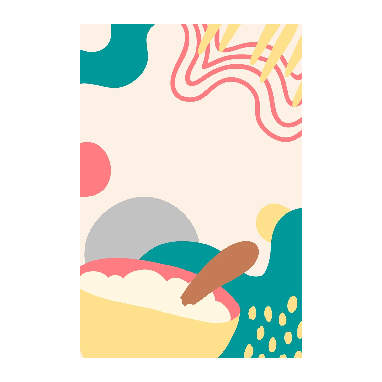 Abstract Breakfast Bowl Wall Art