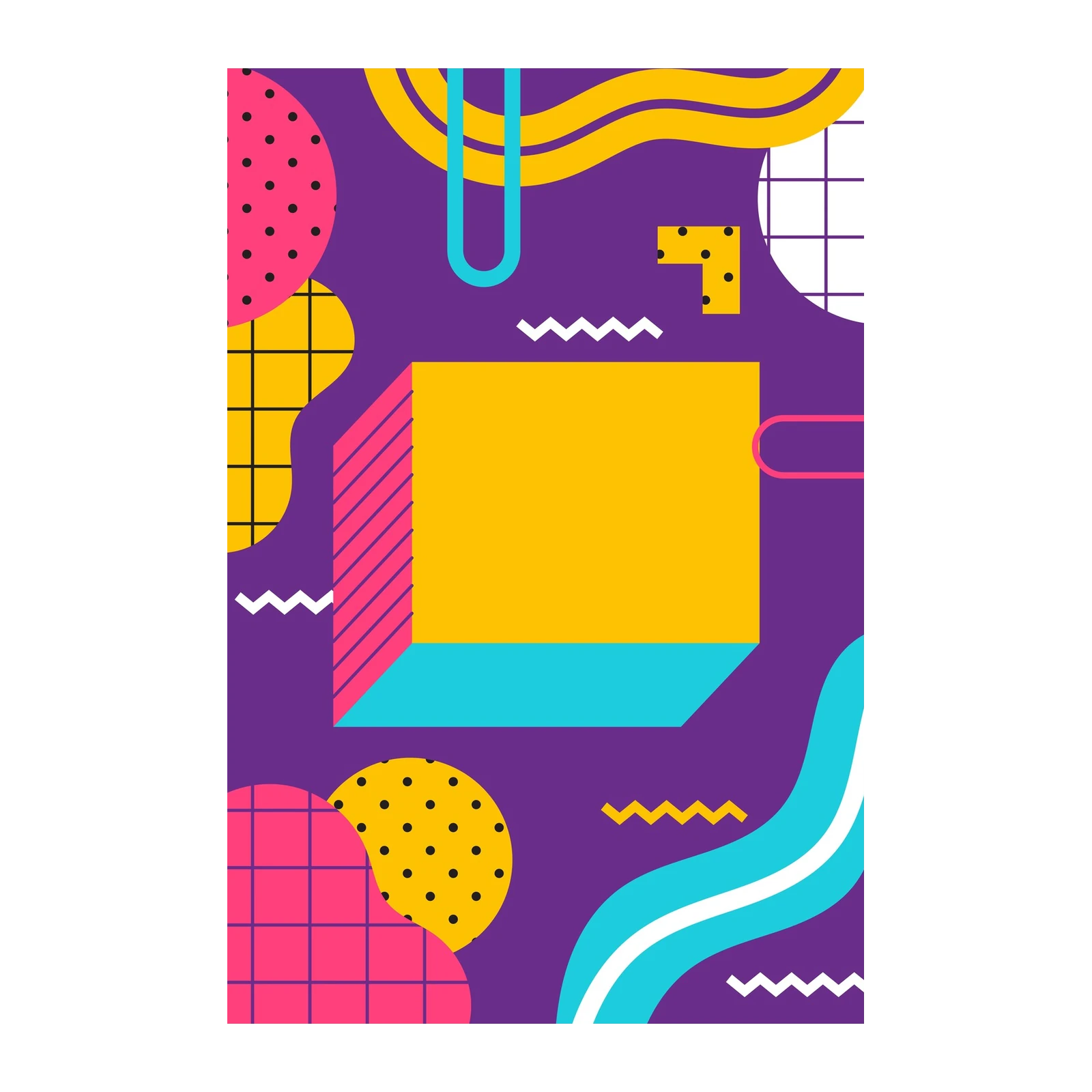 Retro Memphis Style Geometric Art Wall Art