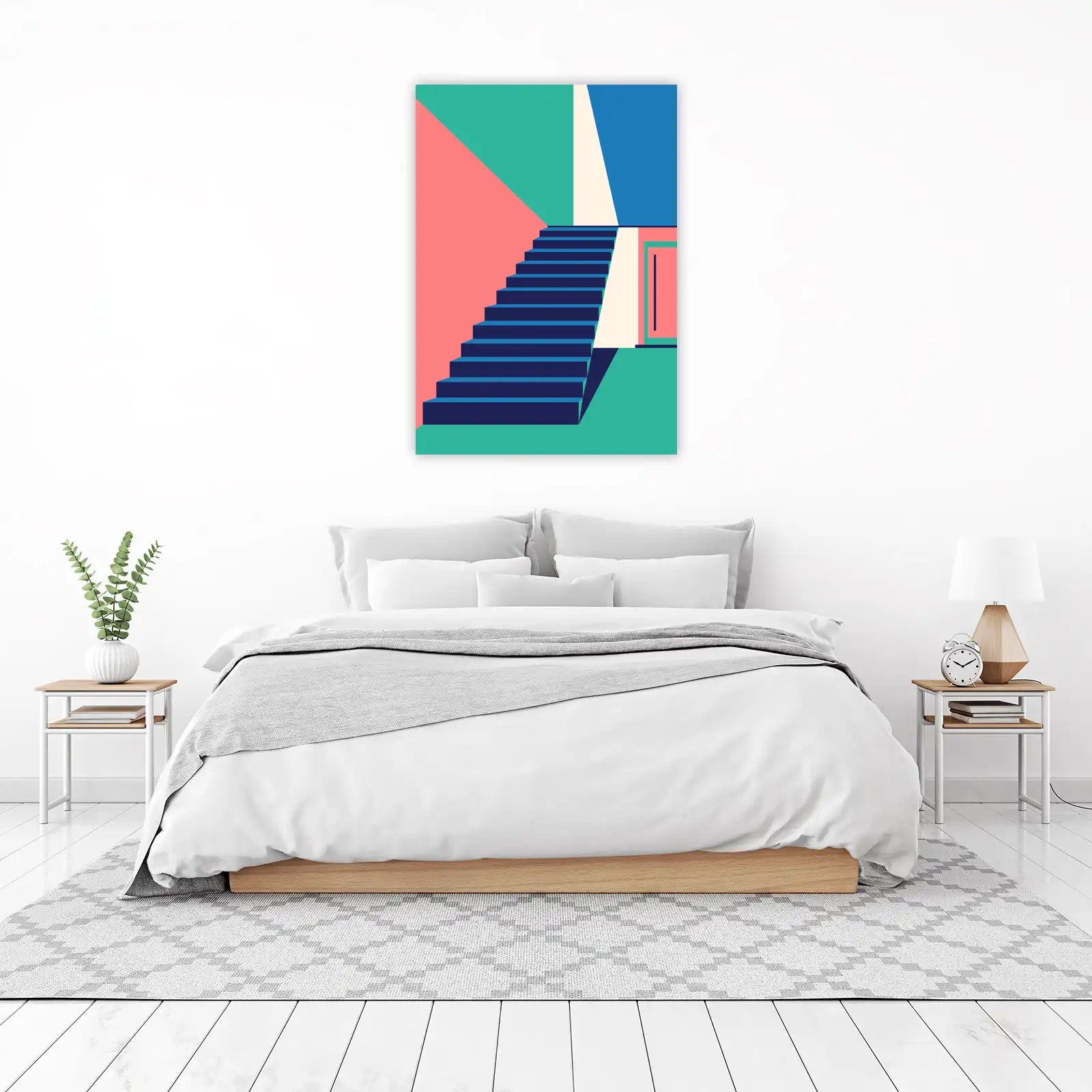 Geometric Stairway Wall Art for Modern Interiors