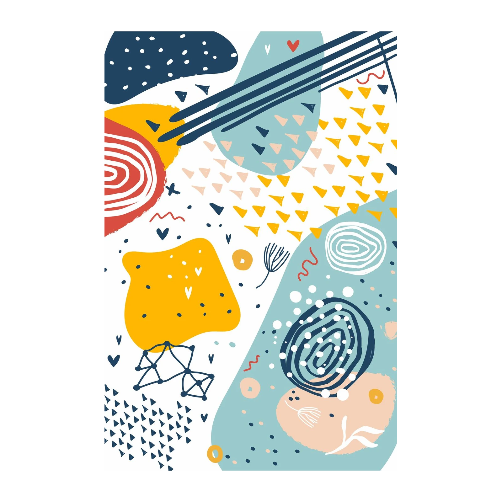 Mid-Century Abstract Shapes Wall Art