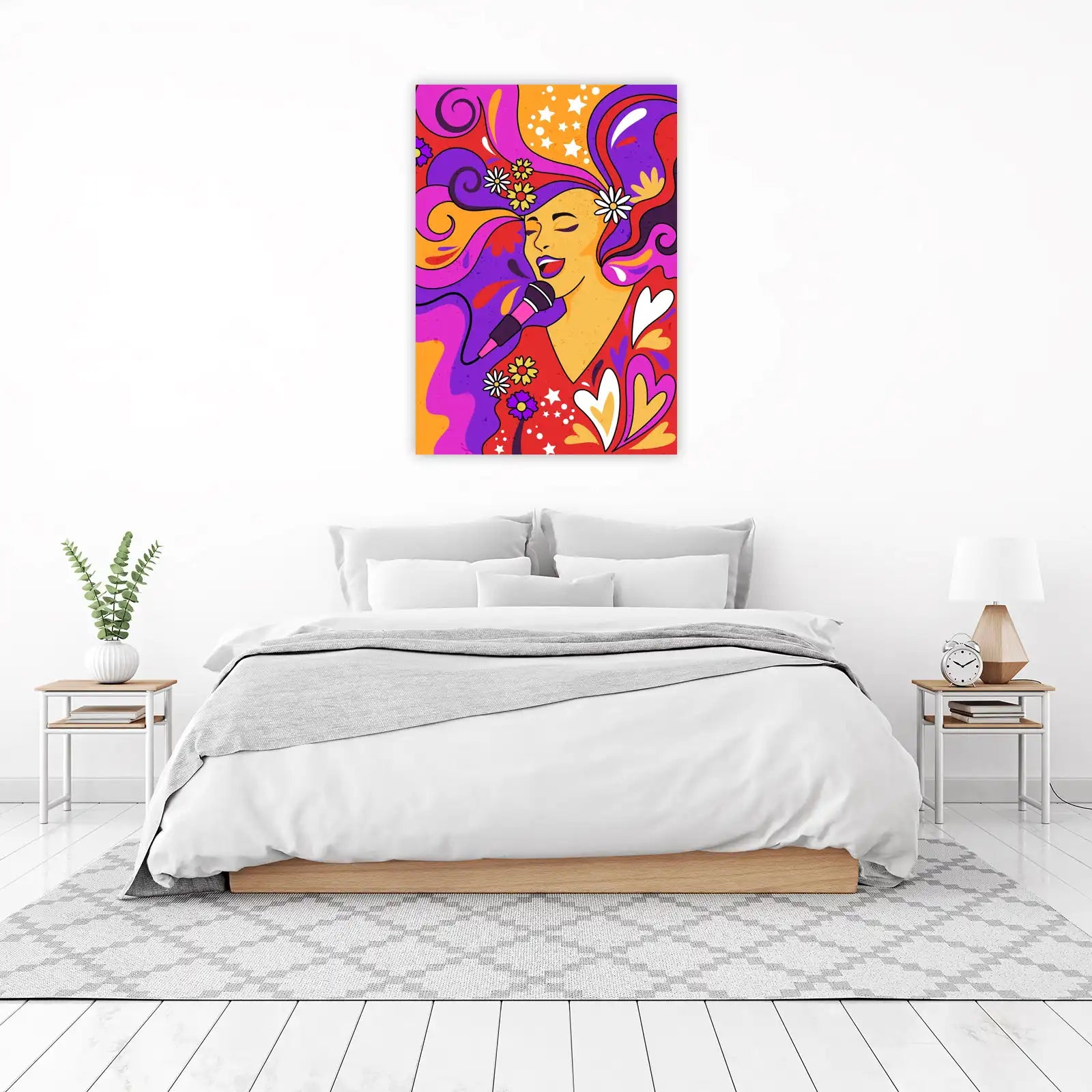 Psychedelic Singer Retro Vibes Wall Art