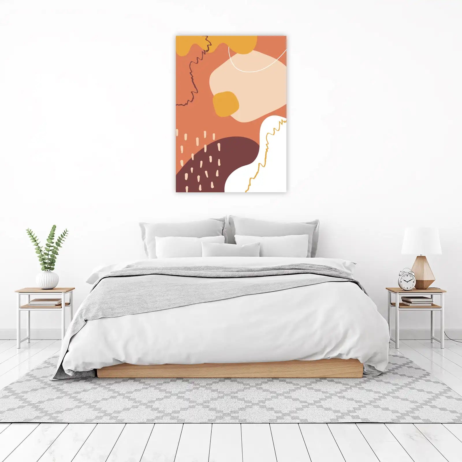 Abstract Terracotta Organic Shapes Wall Art