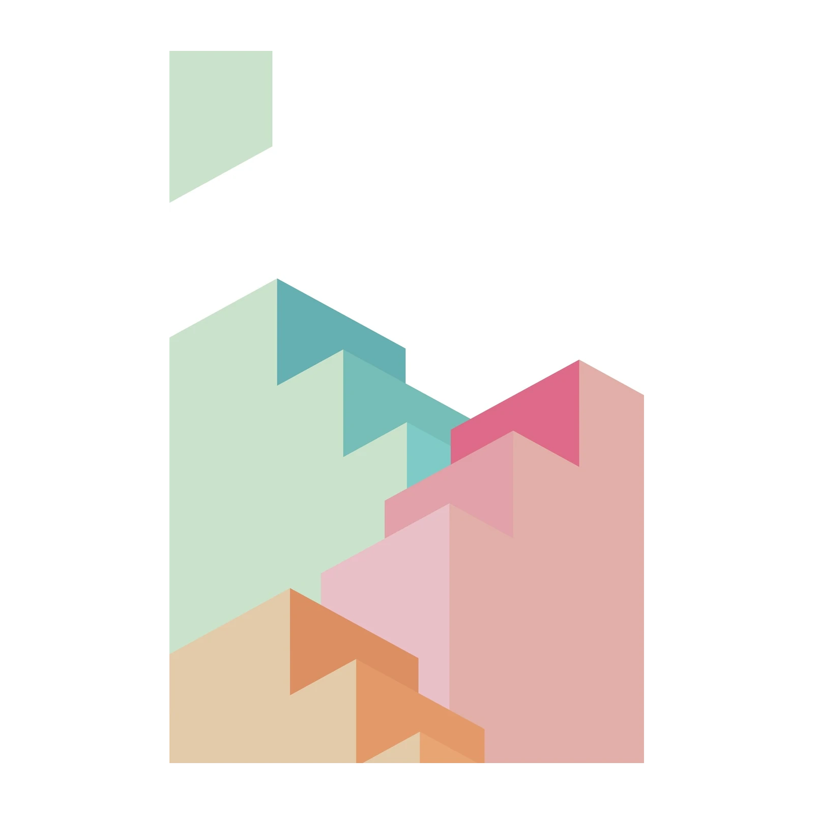 Geometric Steps Pastel Wall Art