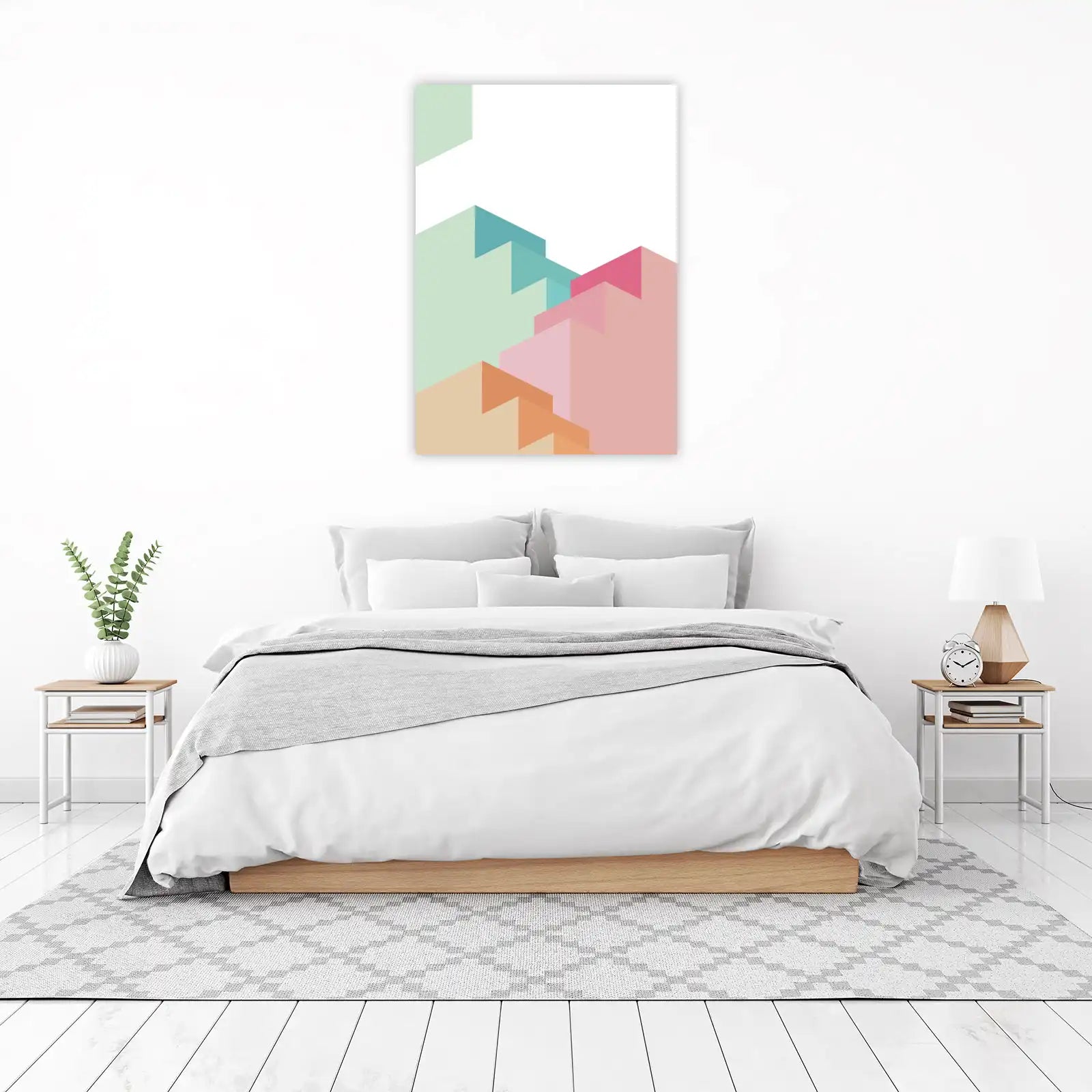 Geometric Steps Pastel Wall Art