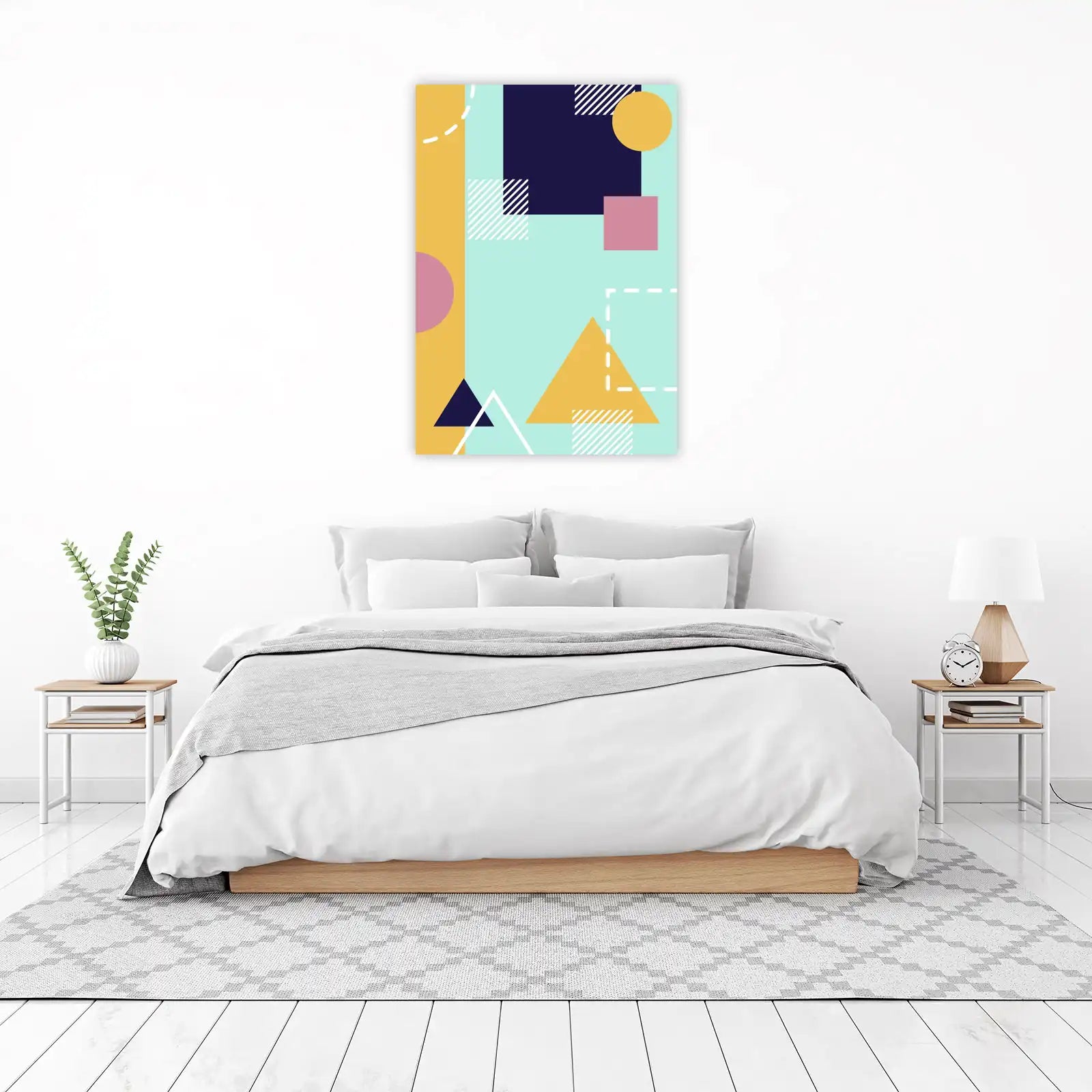 Geometric Memphis Style Wall Art for Modern Decor