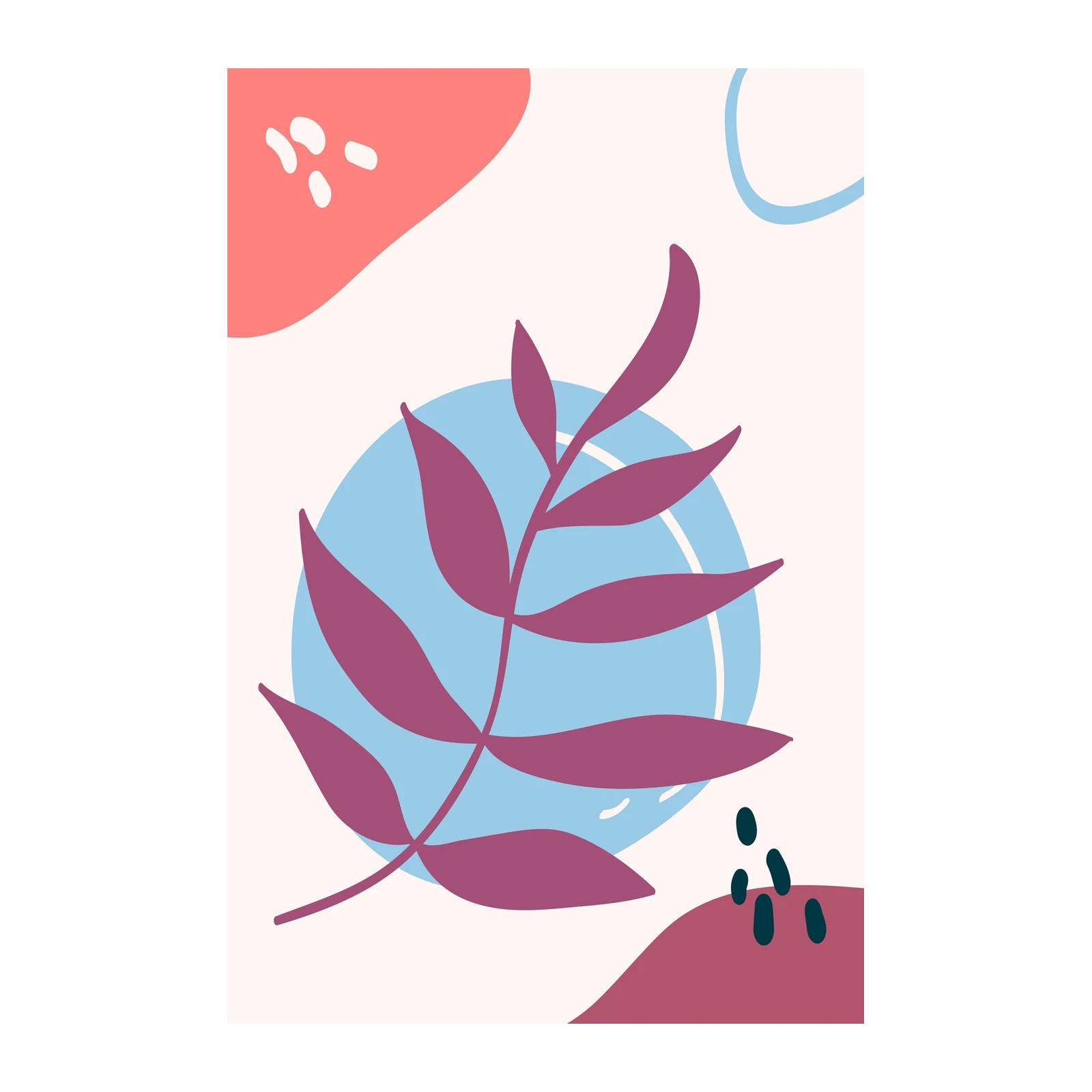 Modern Abstract Leaf Mid Century Wall Art