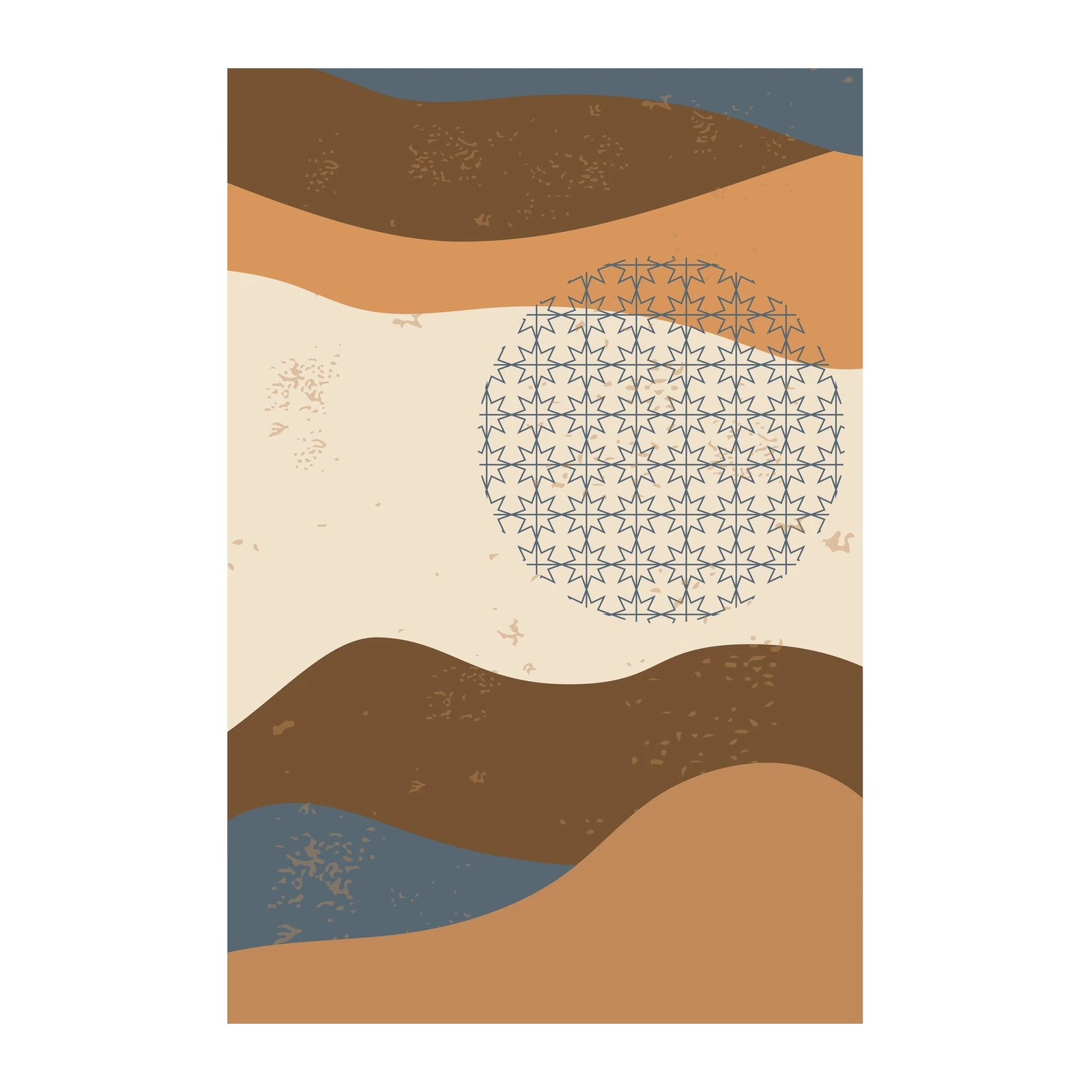 Boho Earth Tones Geometric Sun Wall Art
