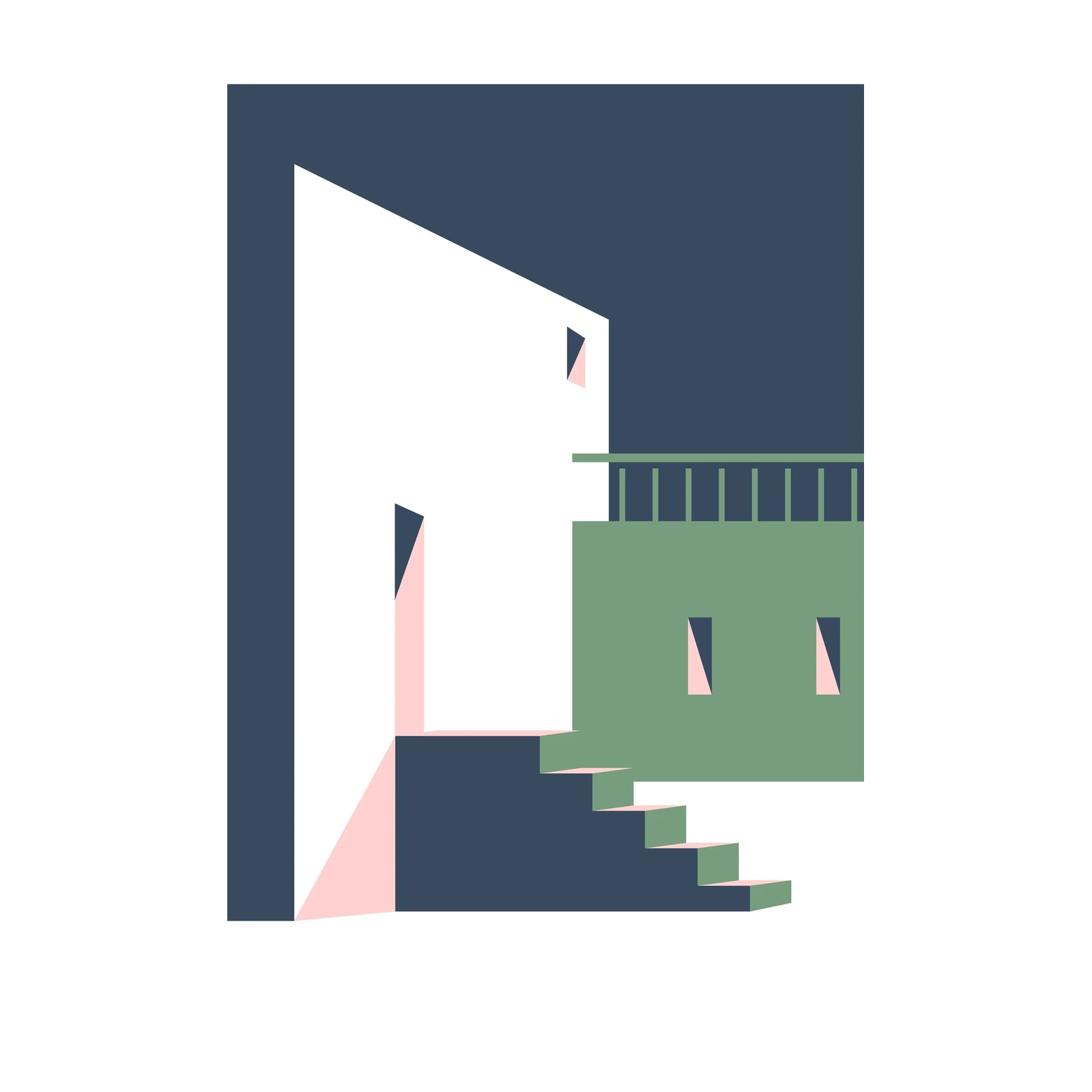 Modern Architectural Steps Wall Art