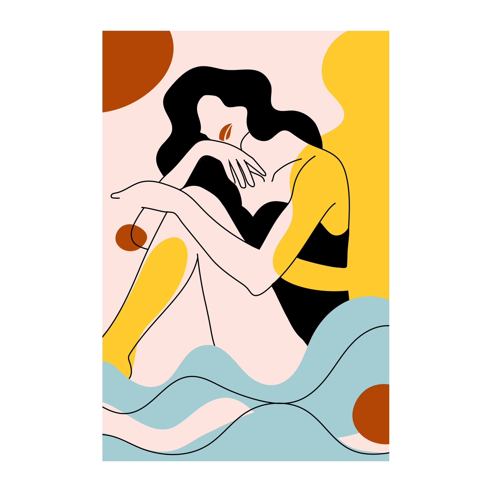 Serene Woman Abstract Art Wall Art