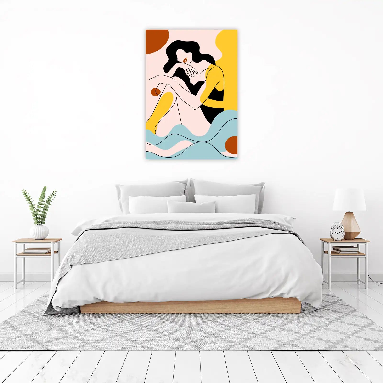 Serene Woman Abstract Art Wall Art