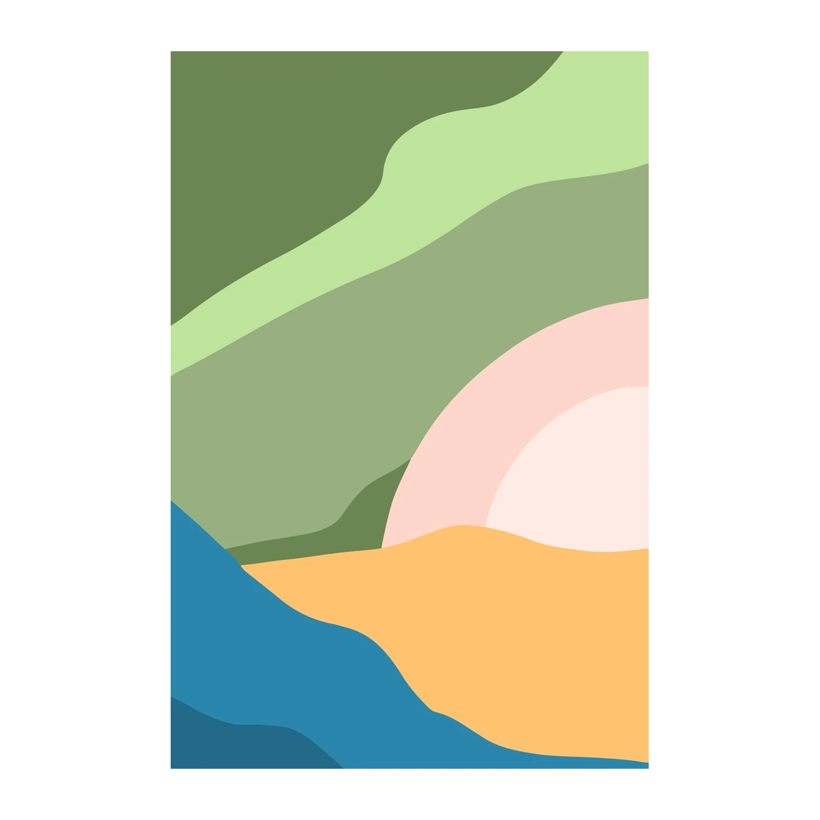 Abstract Landscape Sunset Wall Art Art