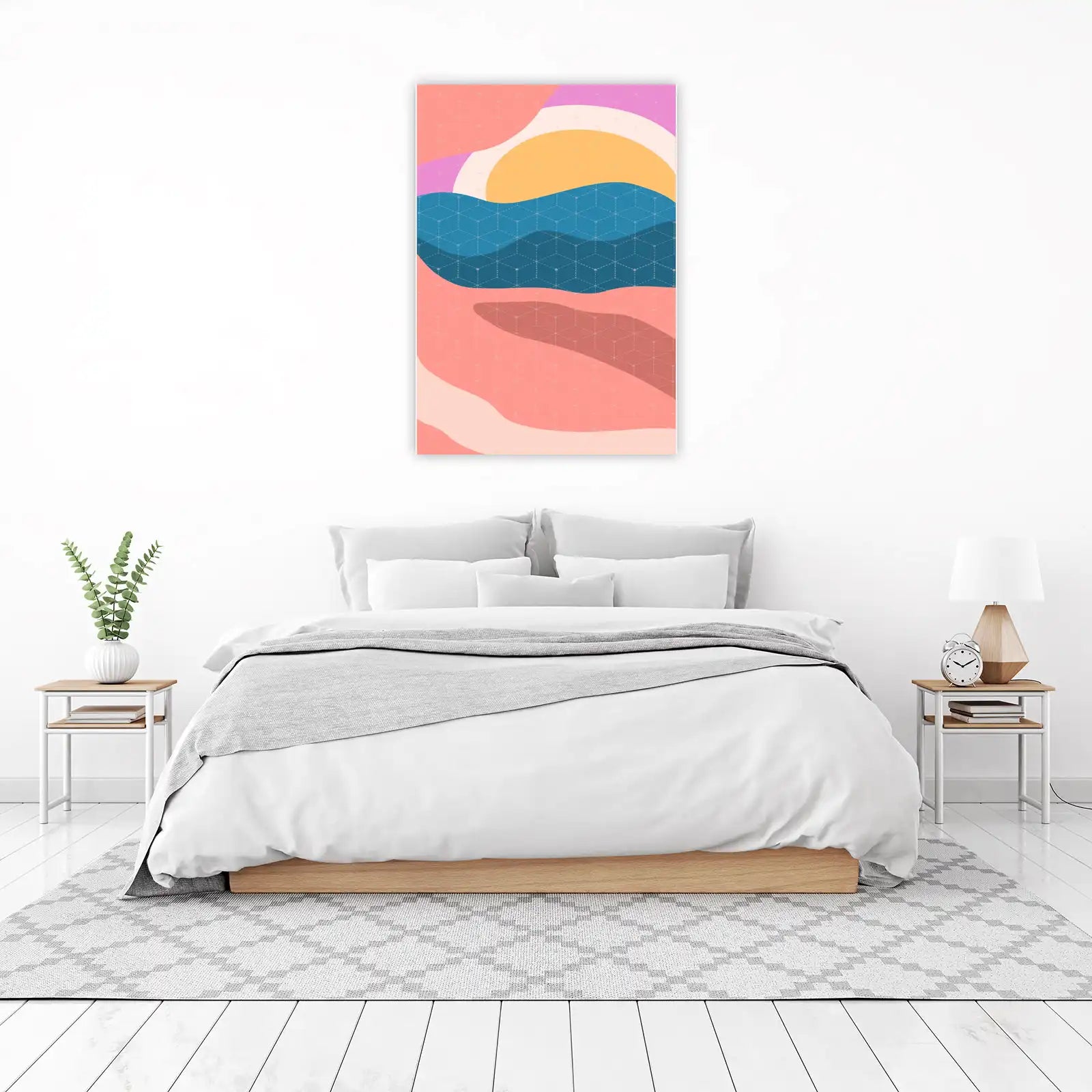 Abstract Geometric Waves Wall Art