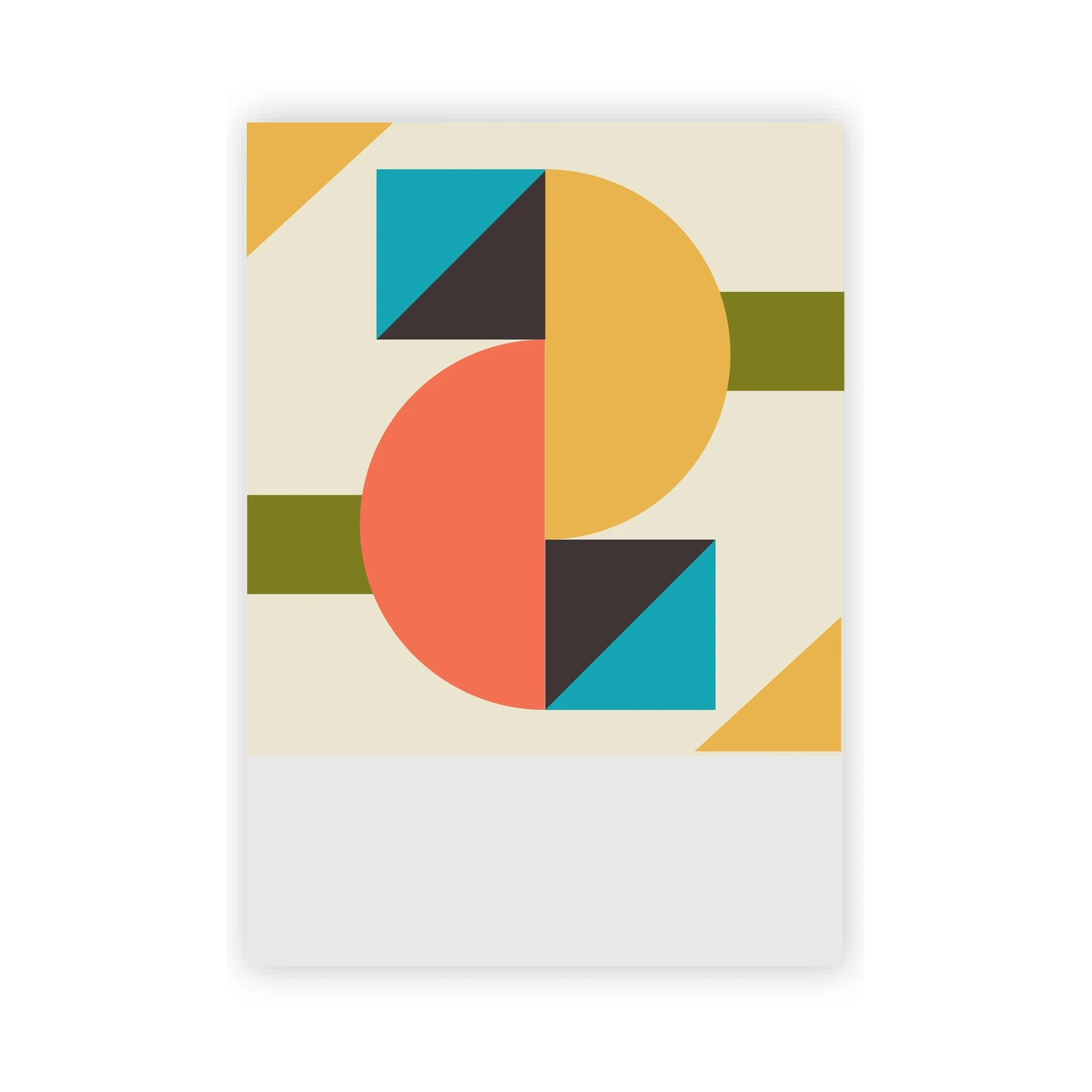 Retro Geometric Circles & Squares Wall Art