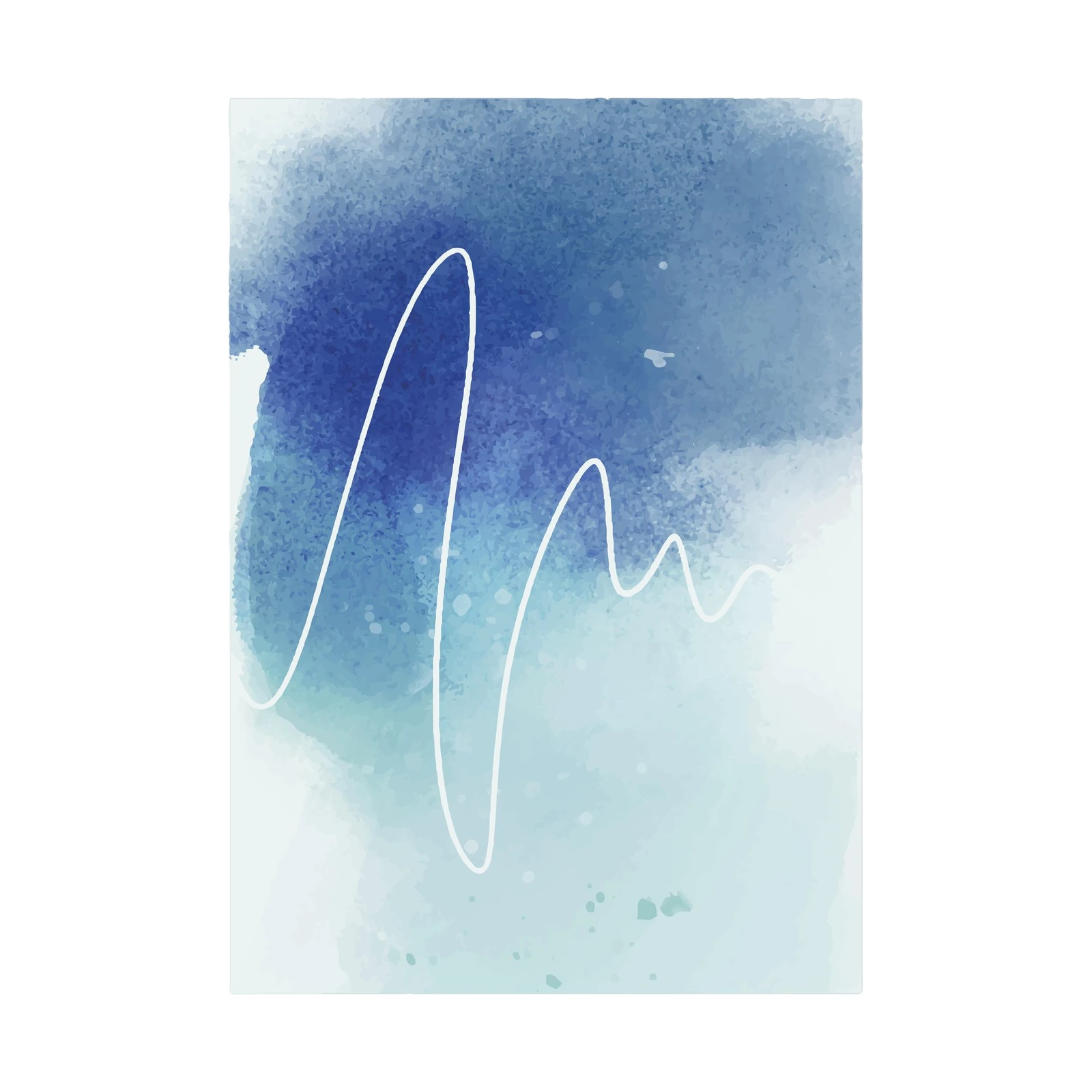 Serene Wave Watercolor Wall Art