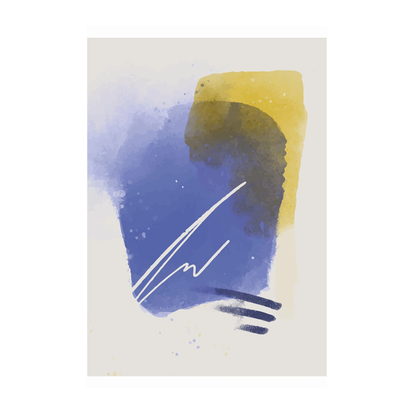 Abstract Blue & Yellow Burst Wall Art