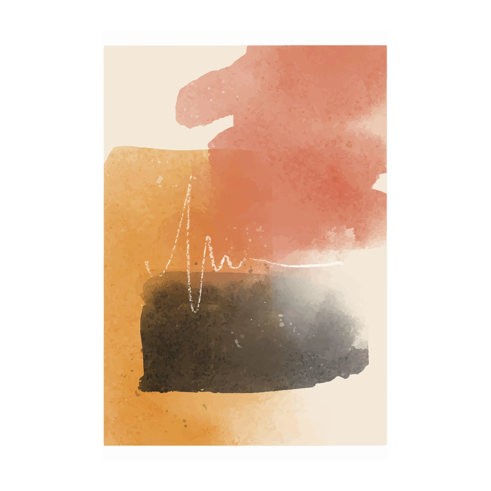 Modern Abstract Watercolor Burst Wall Art