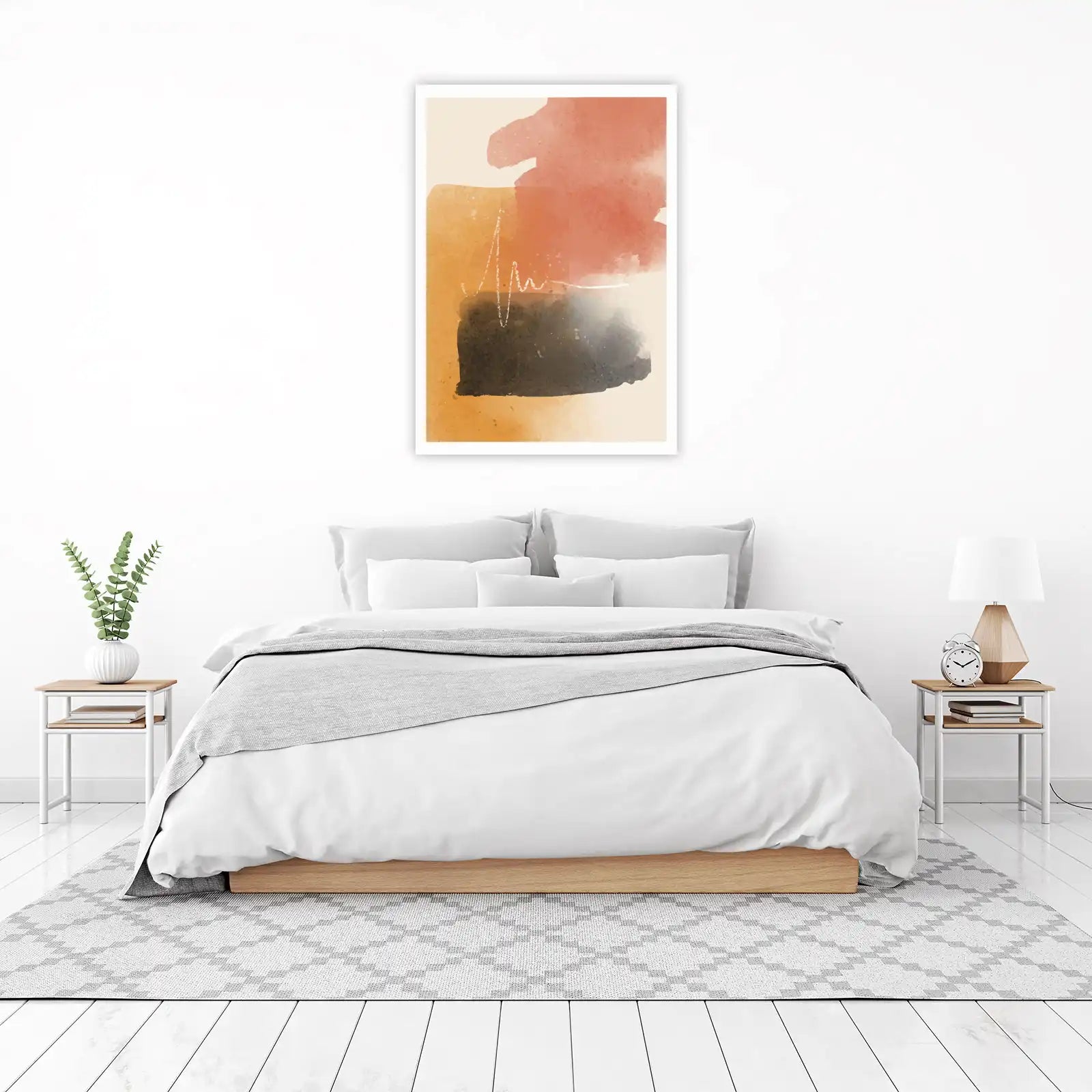 Modern Abstract Watercolor Burst Wall Art