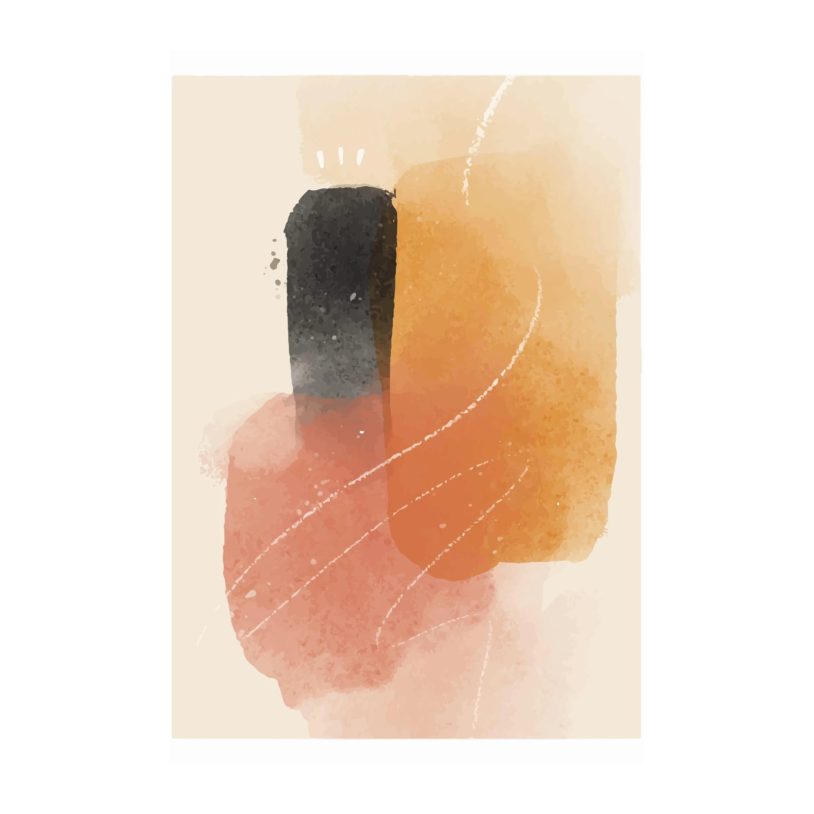 Abstract Terracotta & Ochre Geometric Wall Art