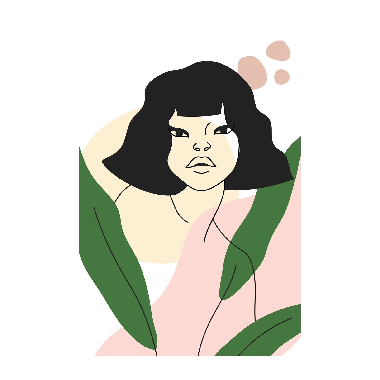 Abstract Woman & Botanicals Wall Art