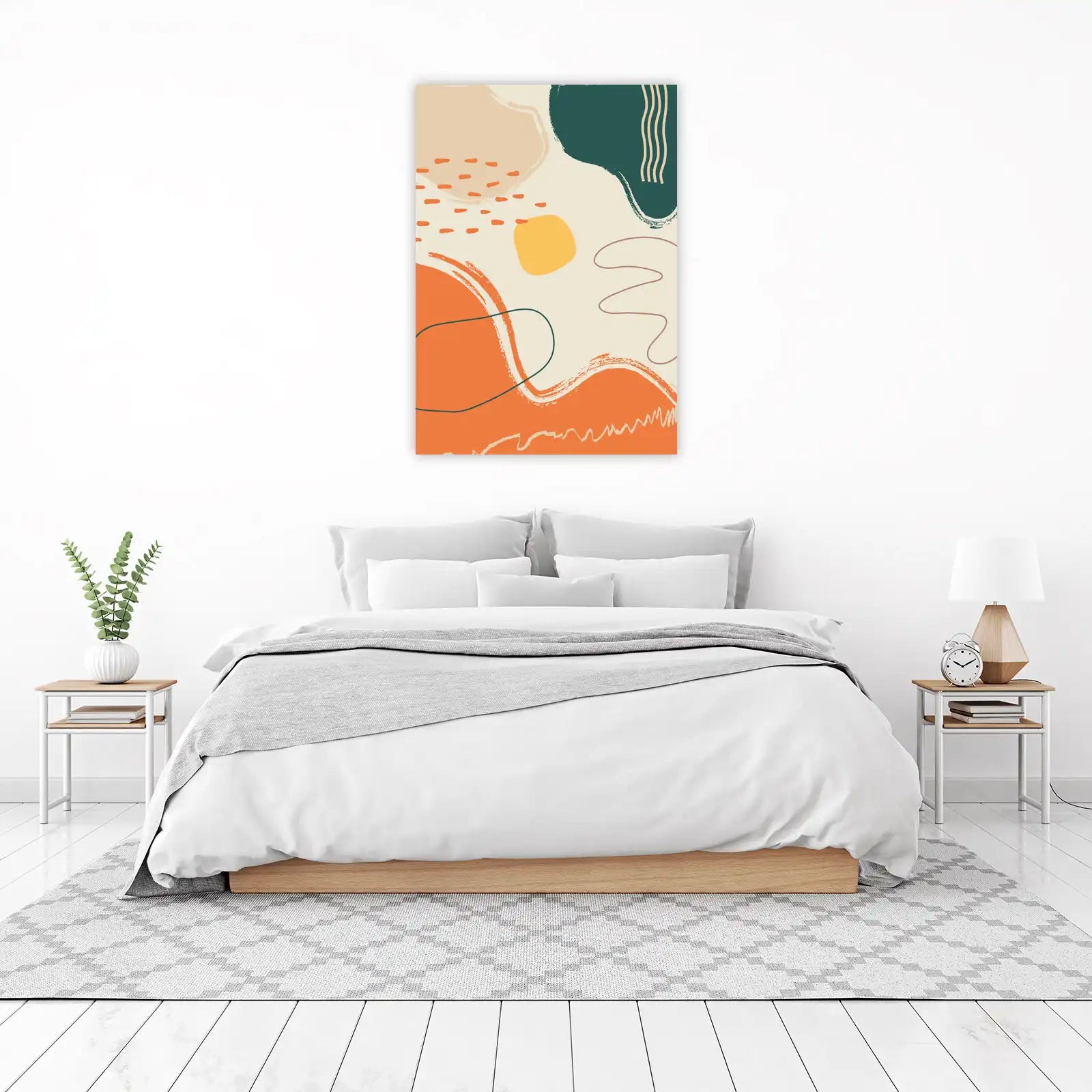 Boho Abstract Orange & Teal Wall Art