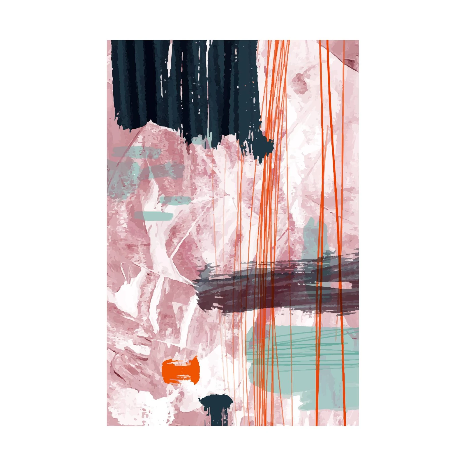 Abstract Watercolor Drip Wall Art