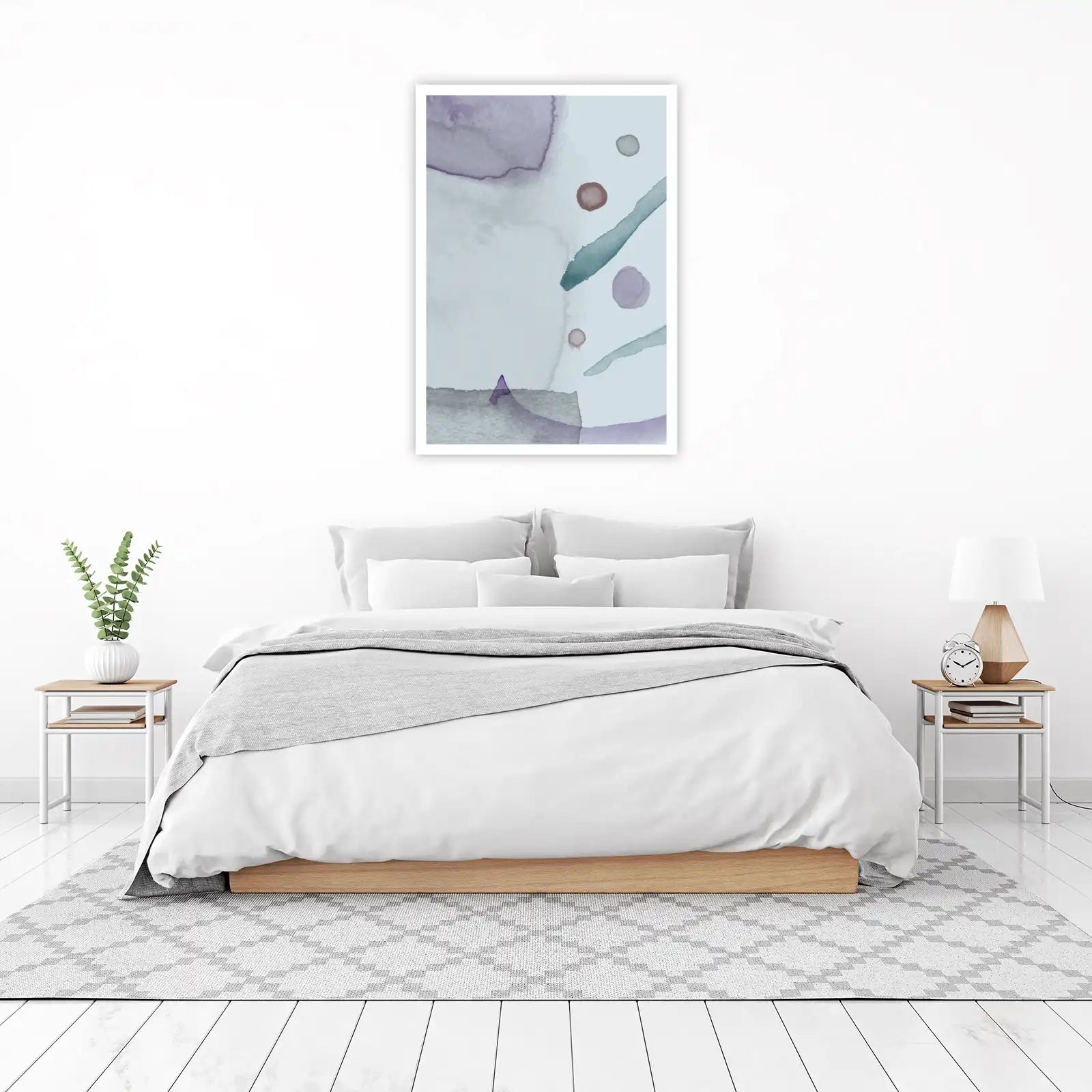 Abstract Watercolor Dots & Lines Wall Art