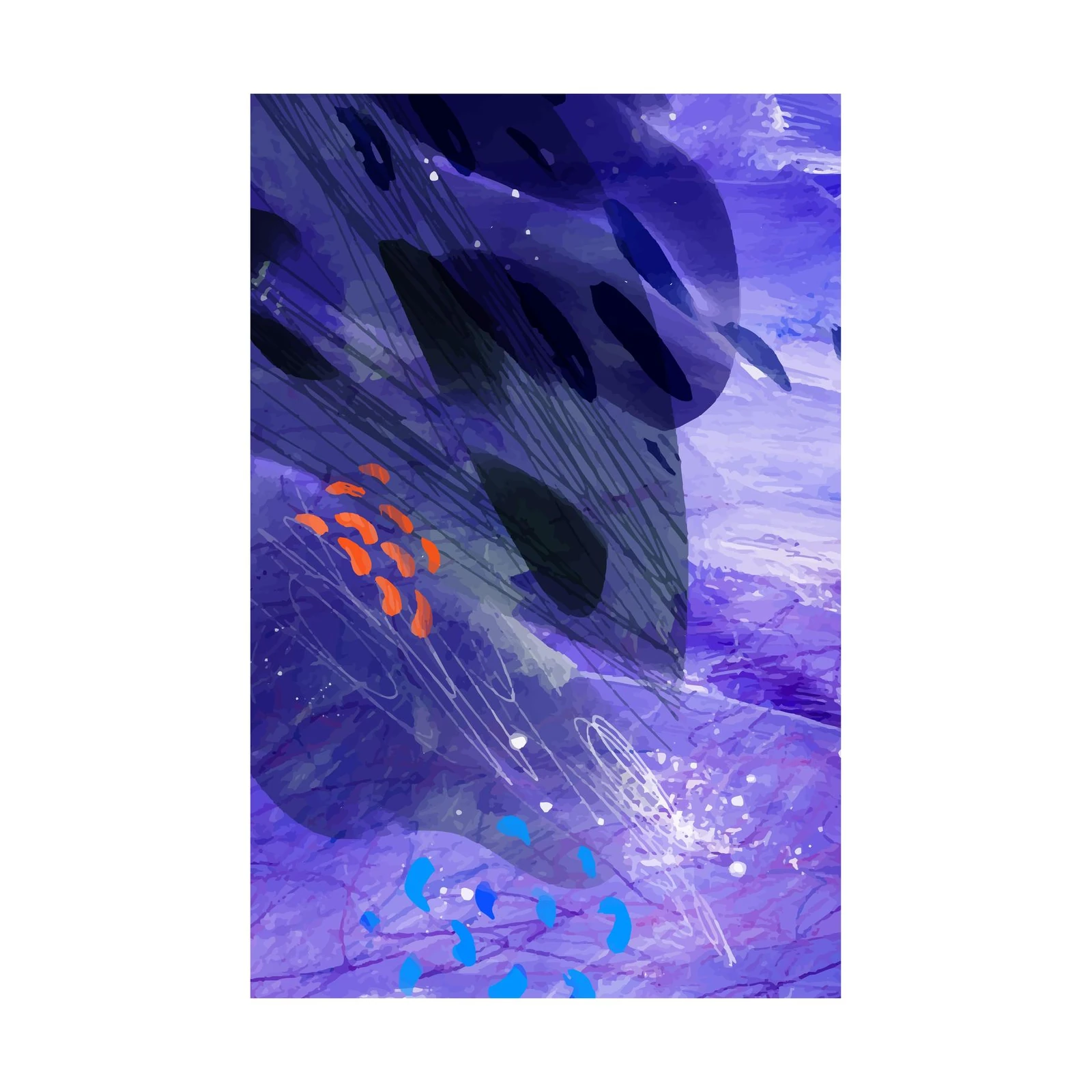 Vibrant Abstract Purple & Orange Wall Art