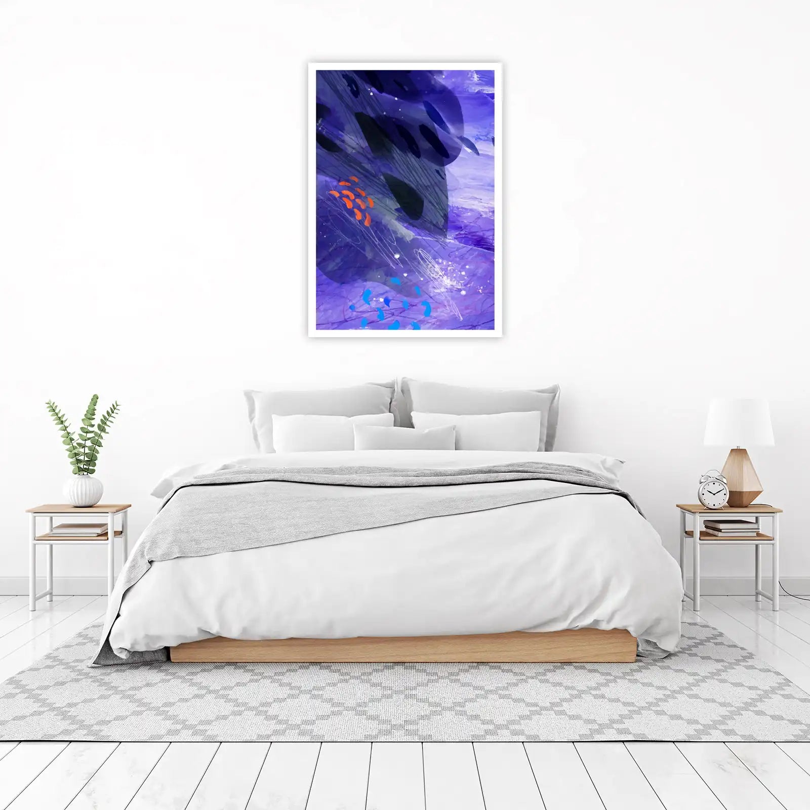 Vibrant Abstract Purple & Orange Wall Art