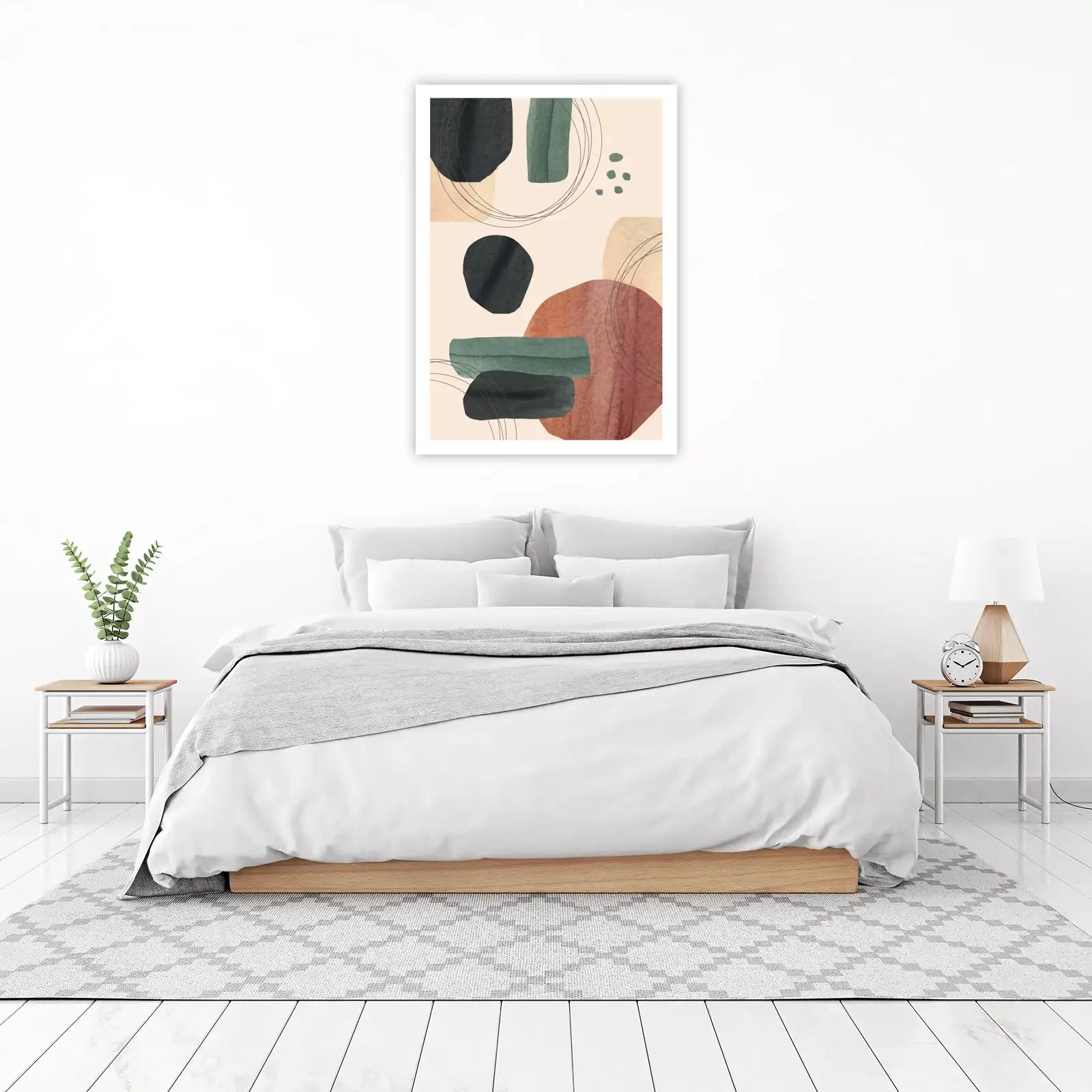 Abstract Earth Tones Geometric Shapes Wall Art