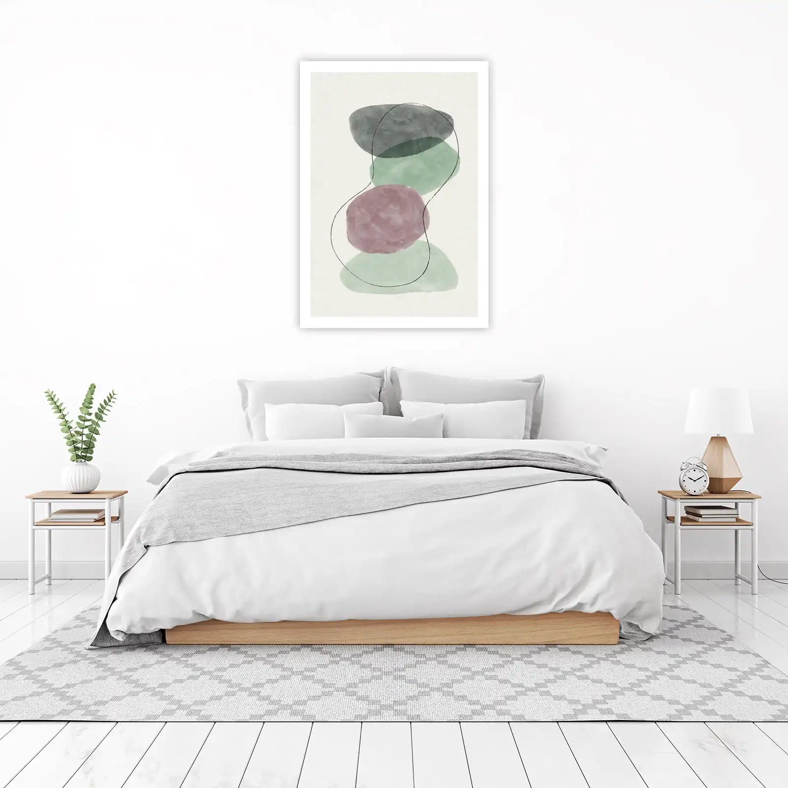 Abstract Mid-Century Modern Pebble Wall Art