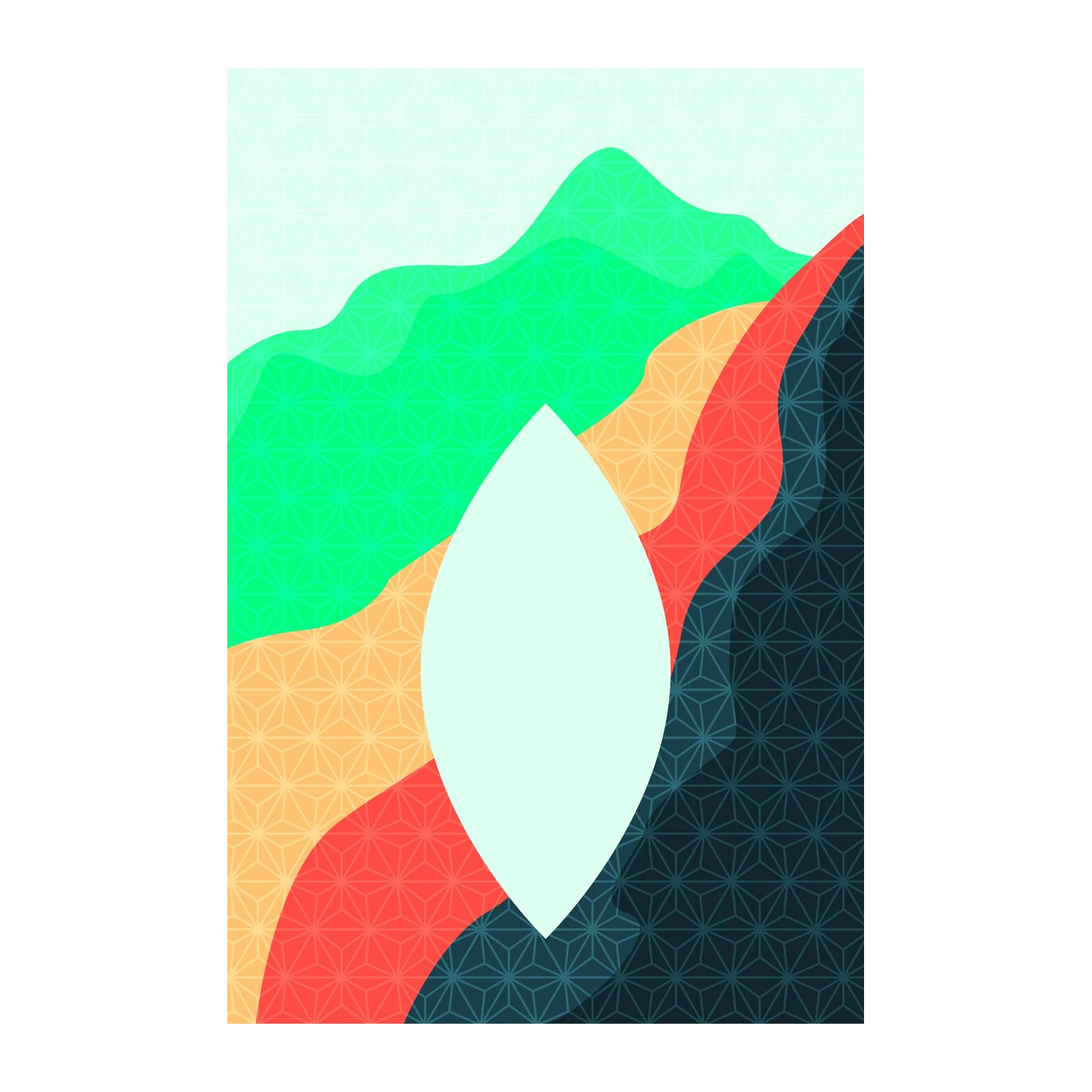 Geometric Mountain Wave Wall Art - Modern Abstract Art