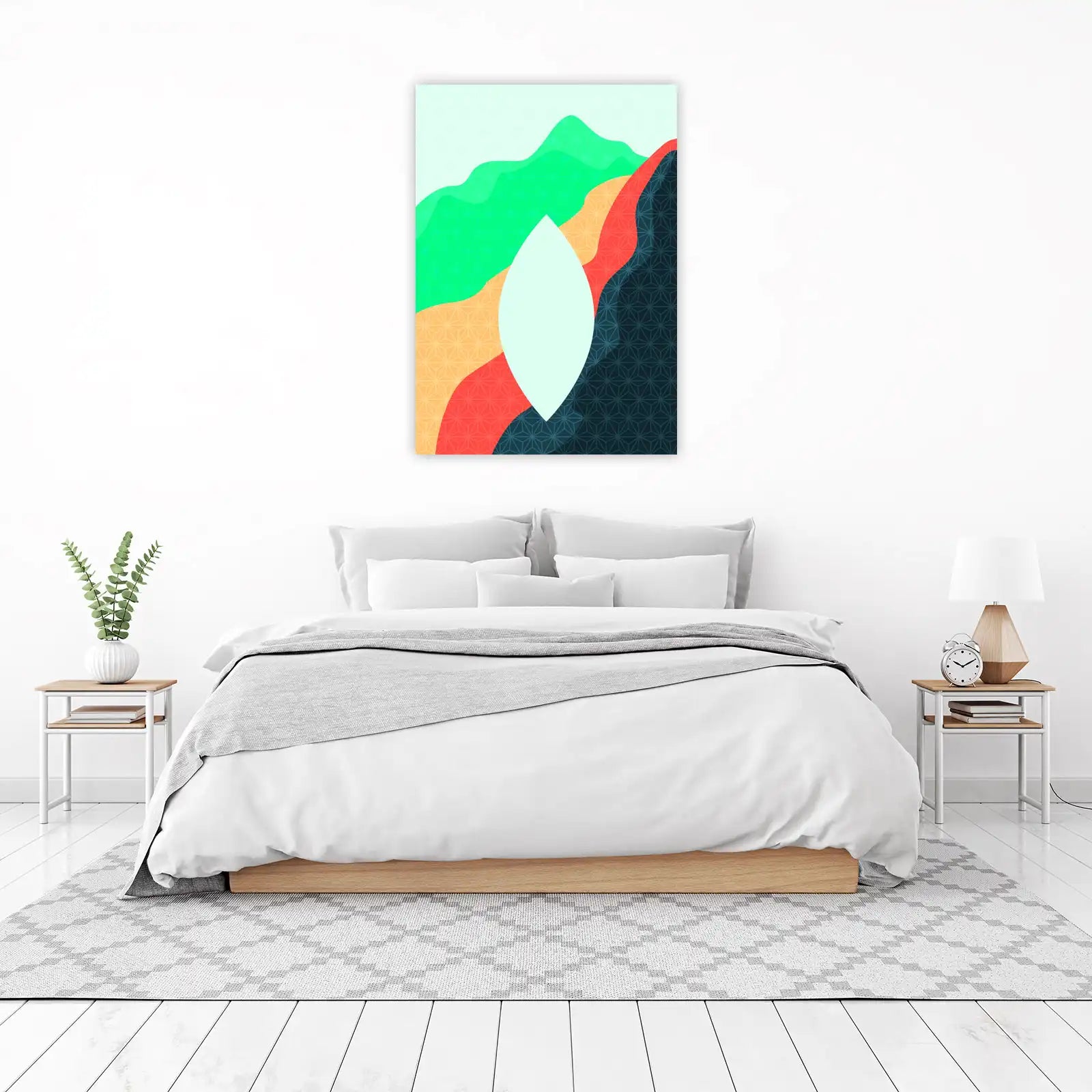 Geometric Mountain Wave Wall Art - Modern Abstract Art