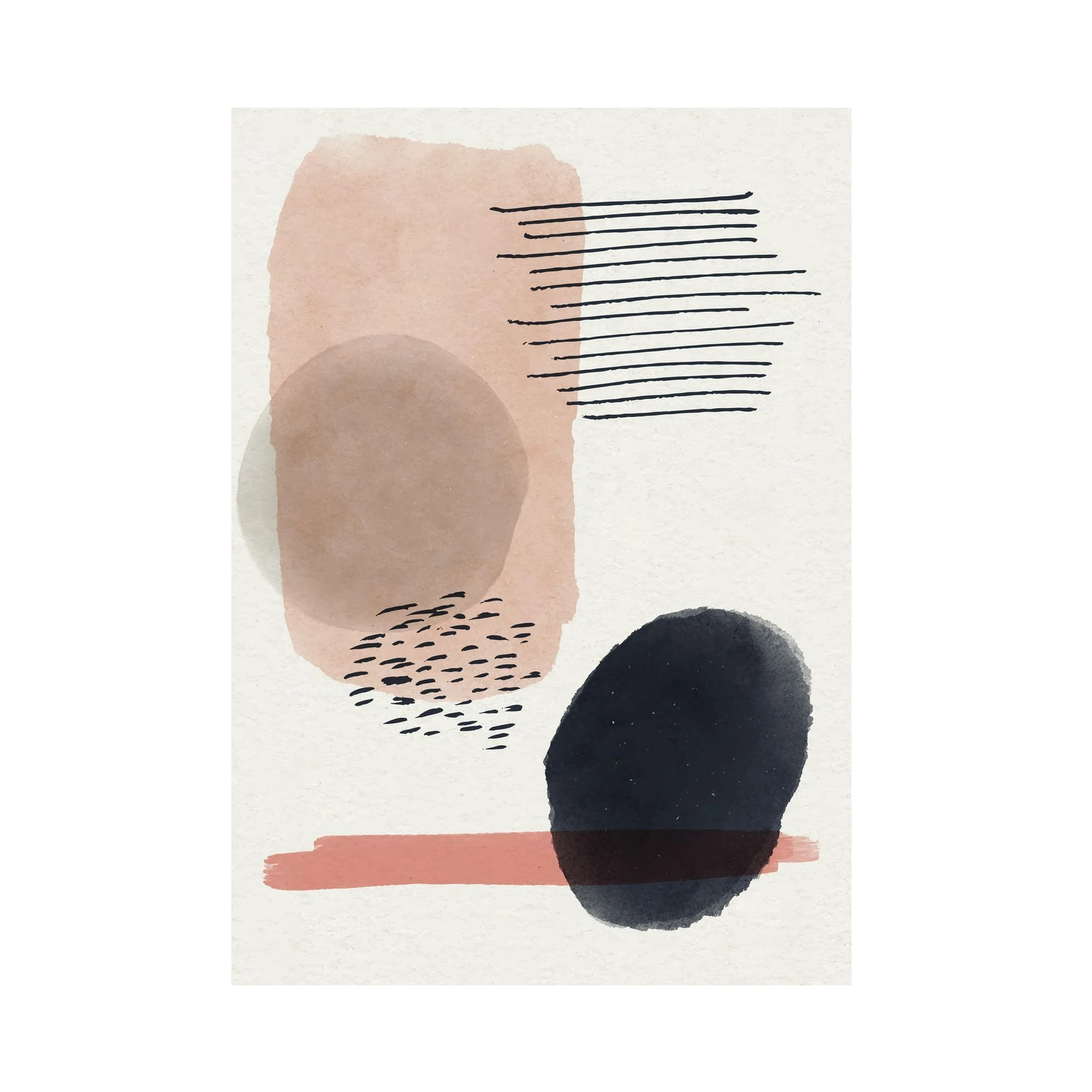 Abstract Earth Tones Geometric Strokes Wall Art
