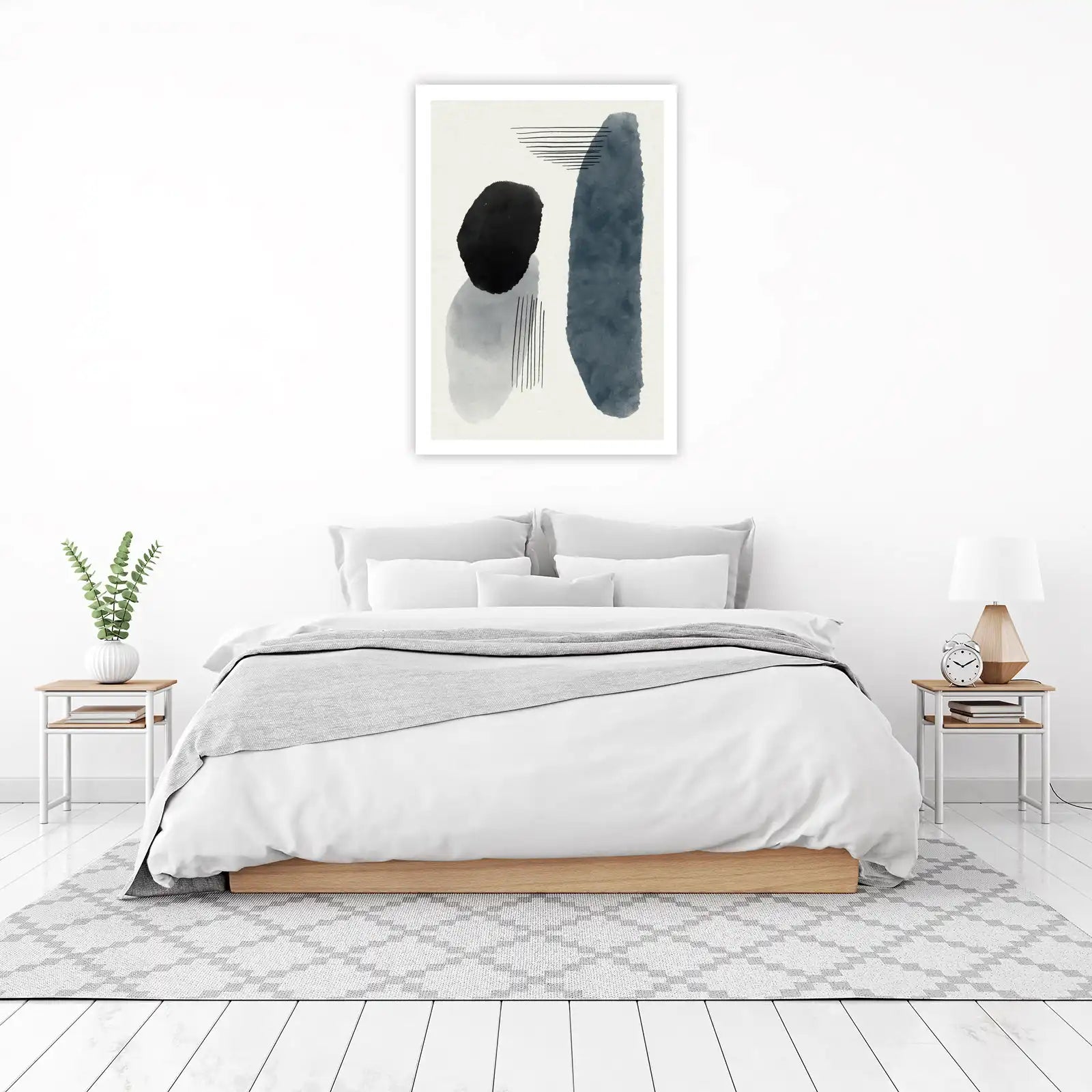 Modern Abstract Watercolor Shapes Wall Art