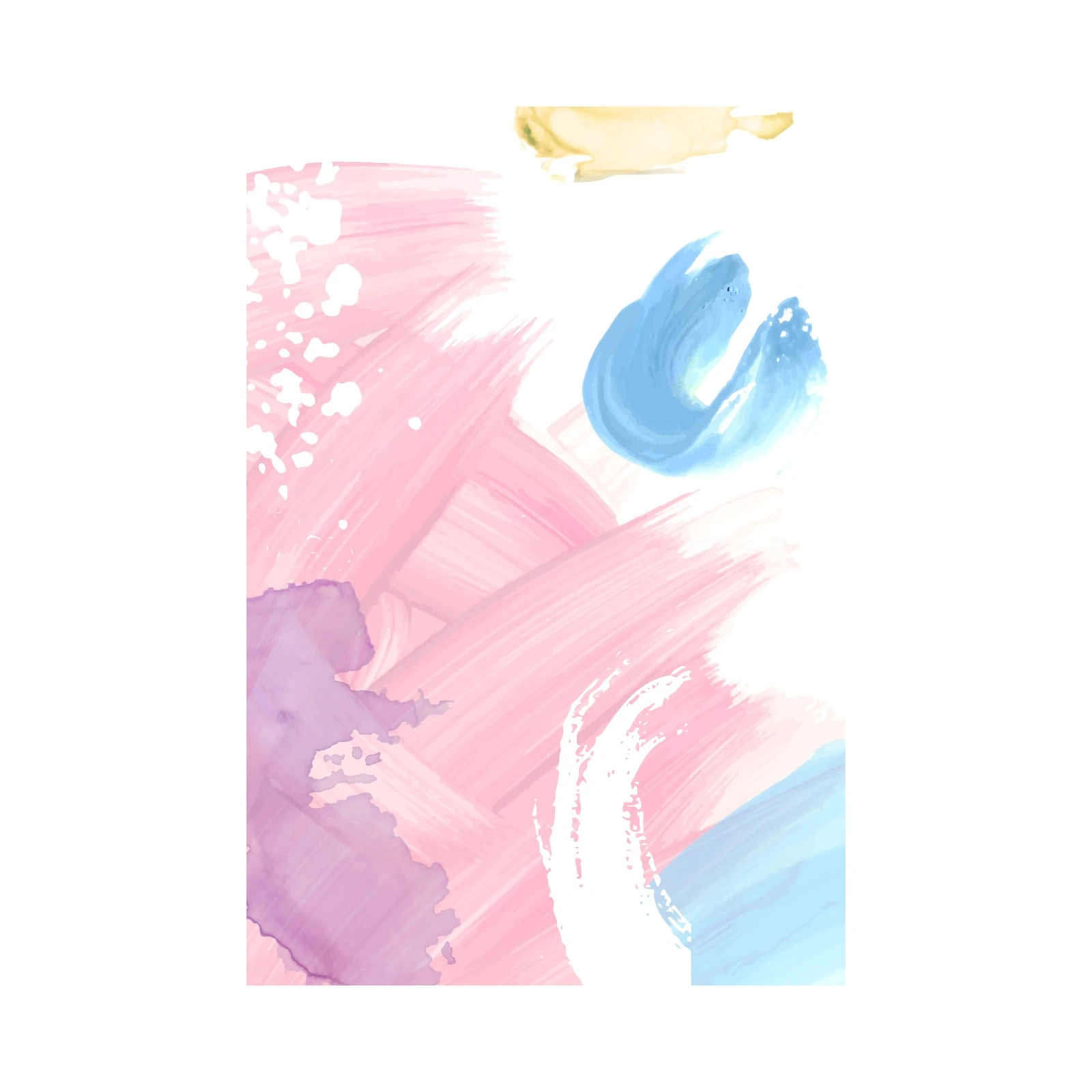 Abstract Strokes Pink & Blue Wall Art