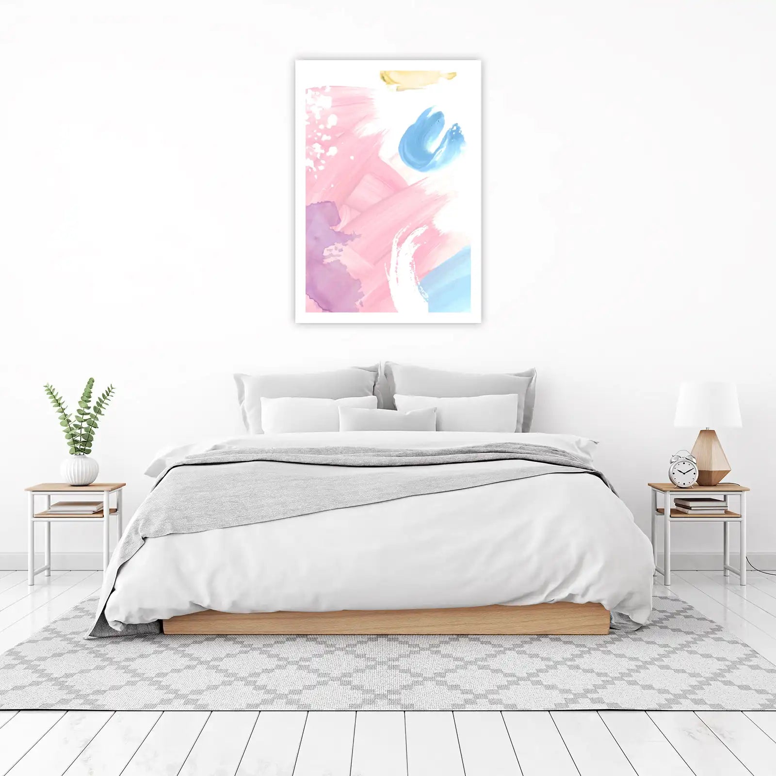 Abstract Strokes Pink & Blue Wall Art