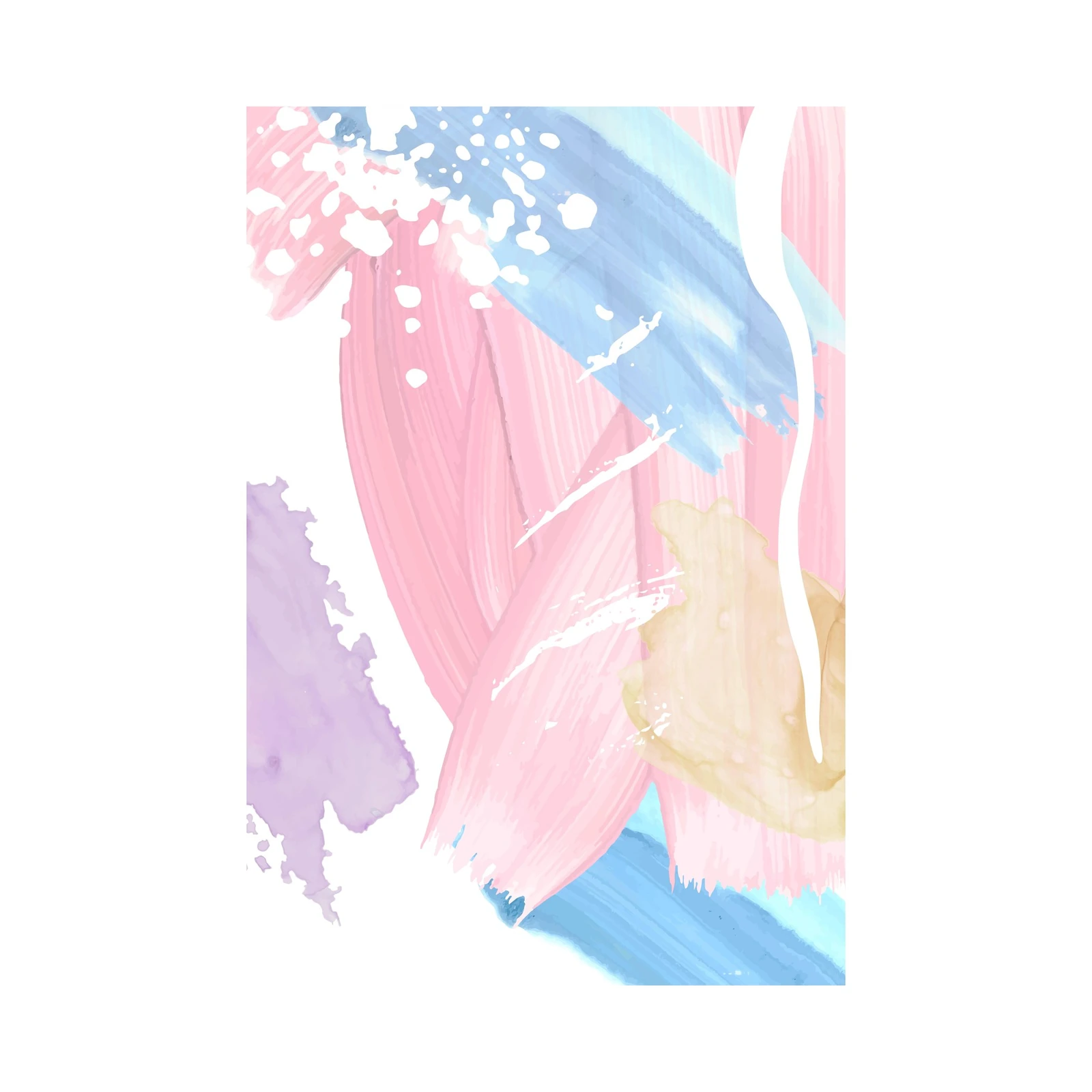 Soft Pastel Strokes Abstract Wall Art