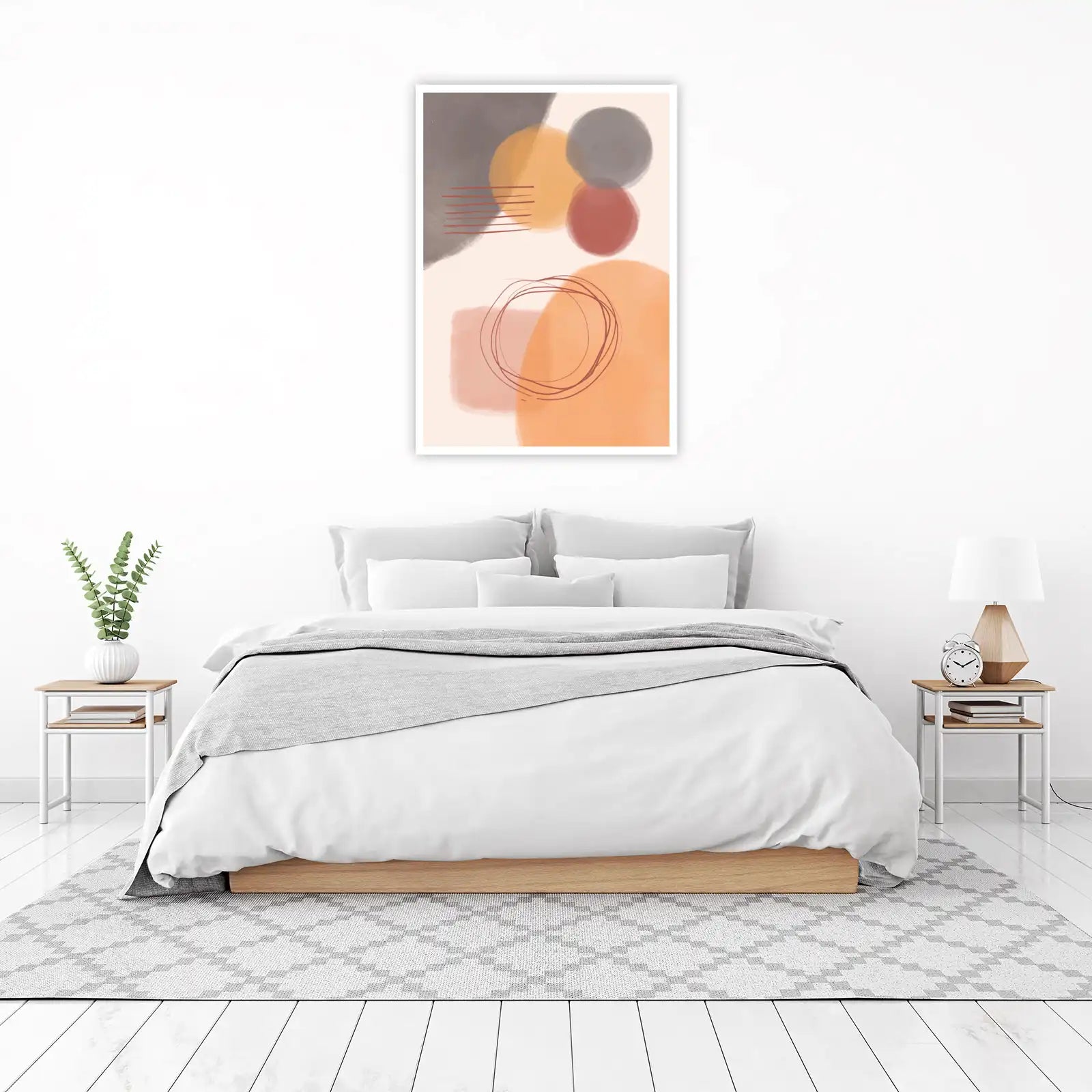 Abstract Terracotta & Gold Circles Wall Art