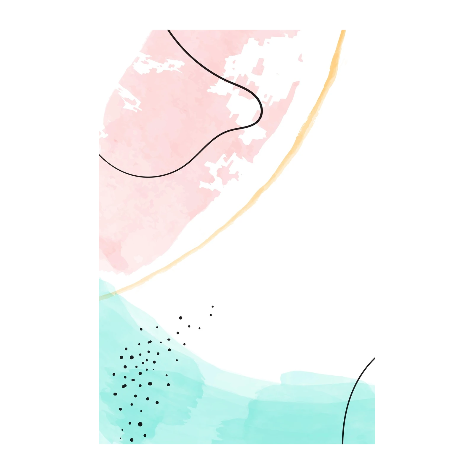 Abstract Blush & Teal Watercolor Wall Art